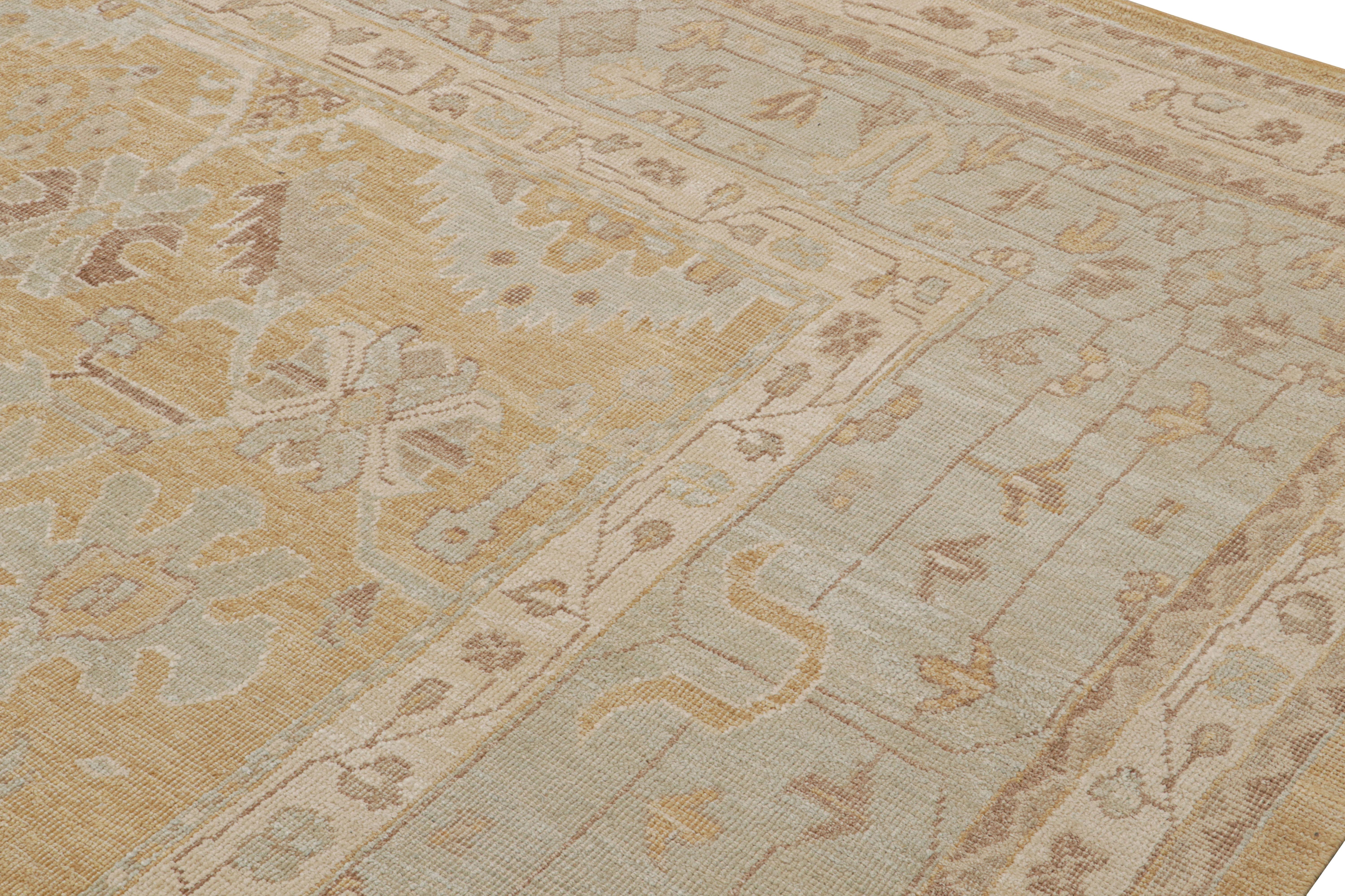 Rug & Kilim’s Oushak Style Rug In Gold With All Over Floral Patterns In New Condition For Sale In Long Island City, NY