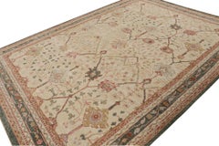 Rug & Kilim’s Oushak Style Rug In Gold with Polychromatic Geometric Patterns