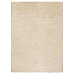 Rug & Kilim - Tappeto in stile Oushak in grigio e beige con motivo floreale all over