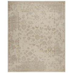 Rug & Kilim's Oushak-Teppich in Greige & Brown mit Blumenmustern