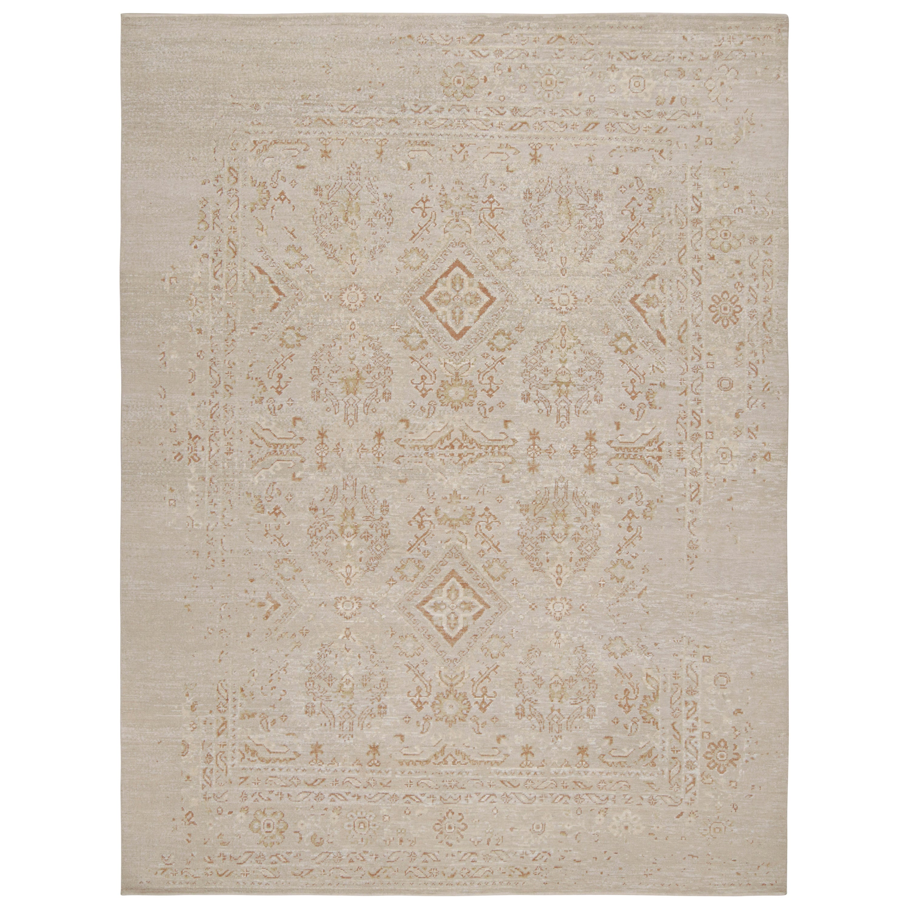 Rug & Kilim's Oushak-Teppich in Greige & Brown mit Blumenmustern