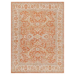 Rug
Kilim: tappeto in stile Oushak in arancione con motivi floreali in beige e oro