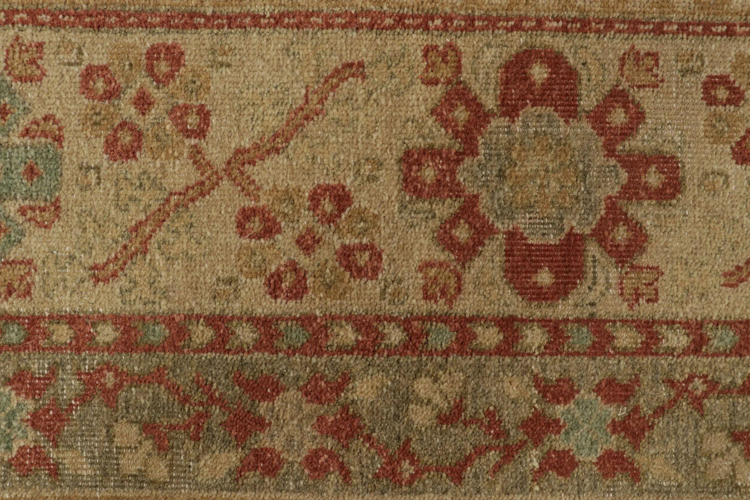 Tapis de style Oushak de Rug & Kilim au motif floral rouge, beige et gris-bleu en vente 2