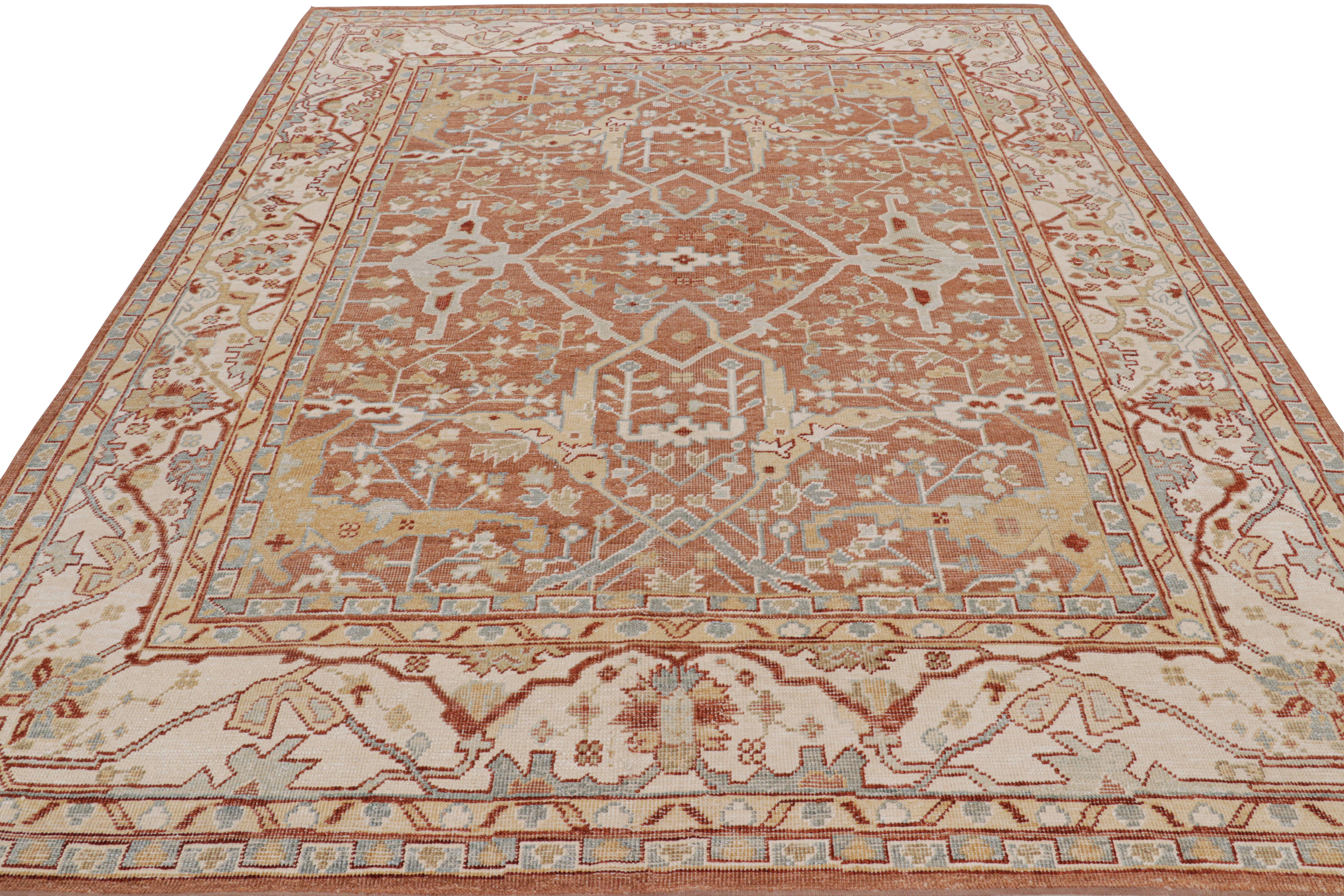 Rug & Kilim’s Oushak Style Rug in Rust Tones with Floral Patterns In New Condition For Sale In Long Island City, NY