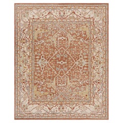 Rug & Kilim's Oushak Style Teppich in Rosttönen mit floralen Mustern