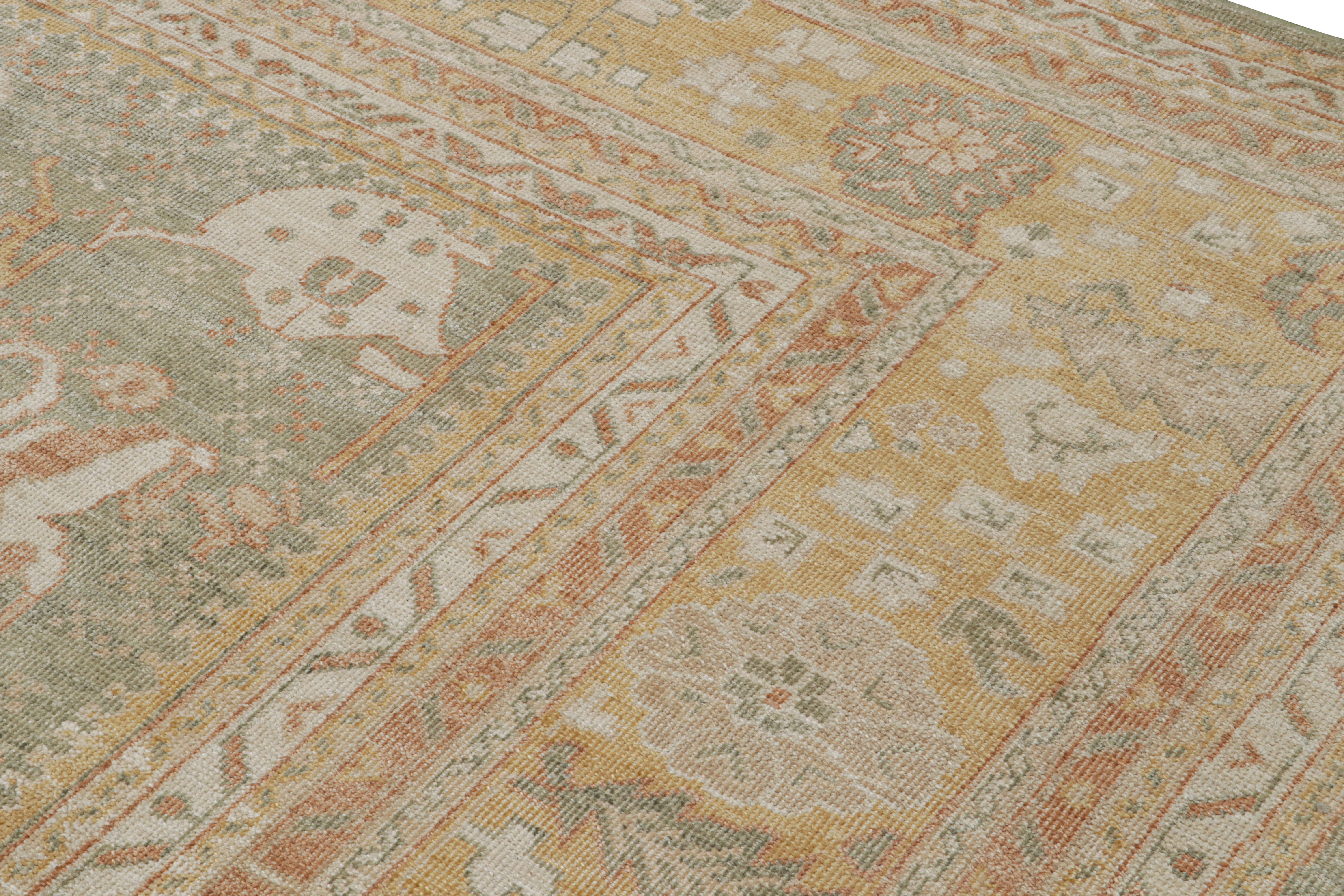 Rug & Kilim - Tappeto in stile Oushak in verde acqua con motivi floreali all over In condizioni Nuovo in vendita a Long Island City, NY