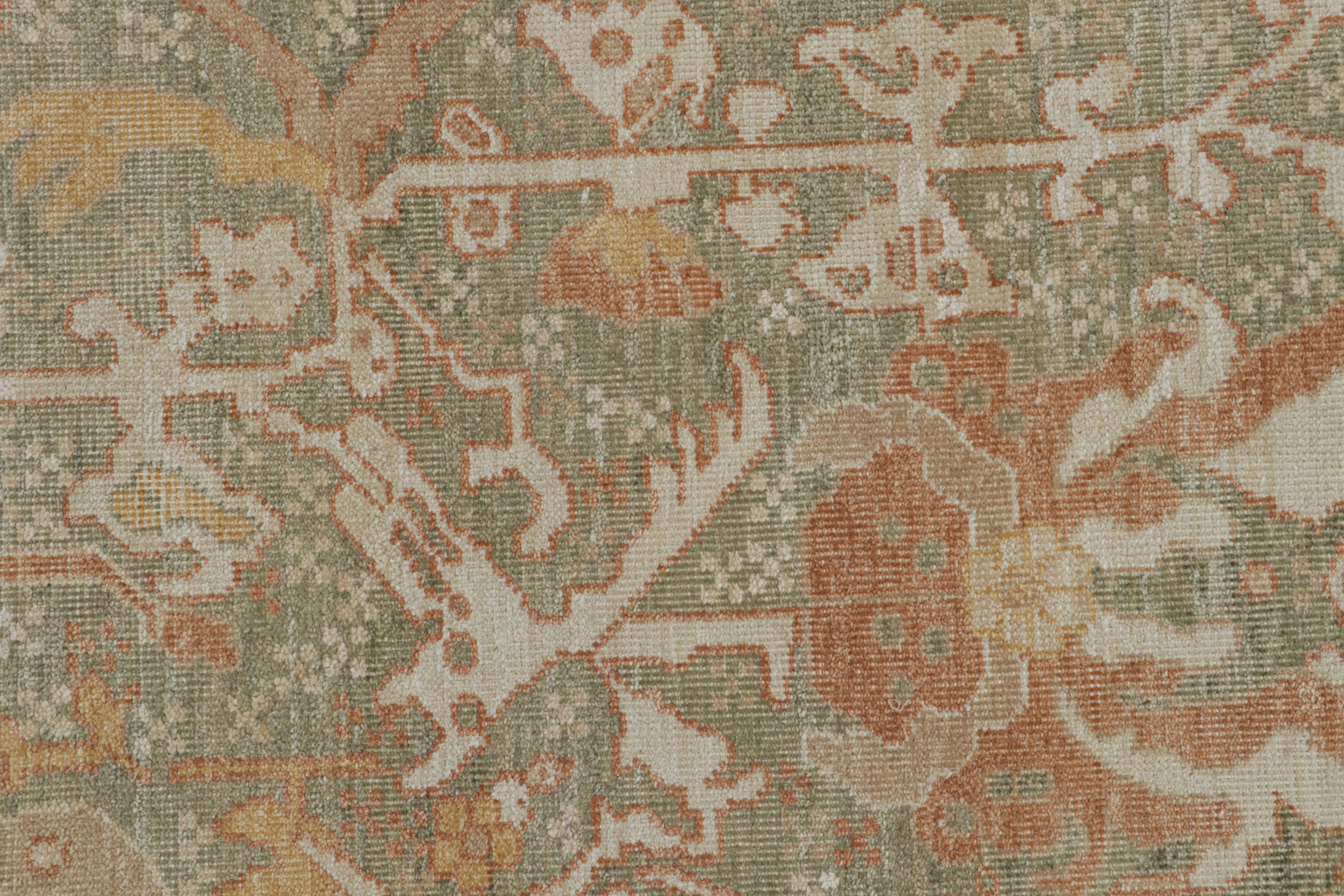 XXI secolo e contemporaneo Rug & Kilim - Tappeto in stile Oushak in verde acqua con motivi floreali all over in vendita