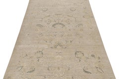 Rug & Kilim’s Oushak Style Rug with Beige, Gray and Gold Floral Patterns