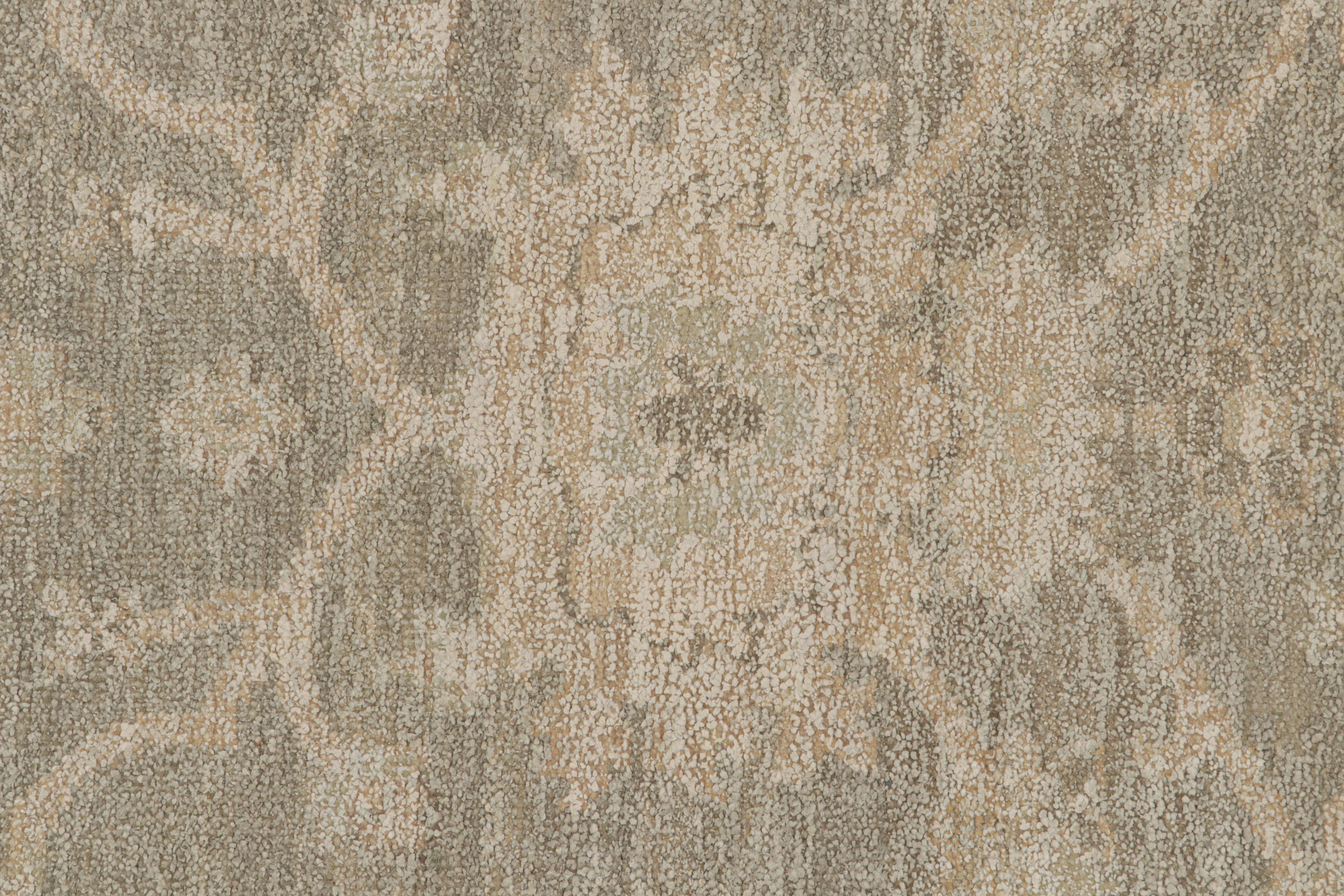 Rug & Kilim's Oushak Style Läufer in Beige/Braun, mit floralen Mustern im Zustand „Neu“ im Angebot in Long Island City, NY