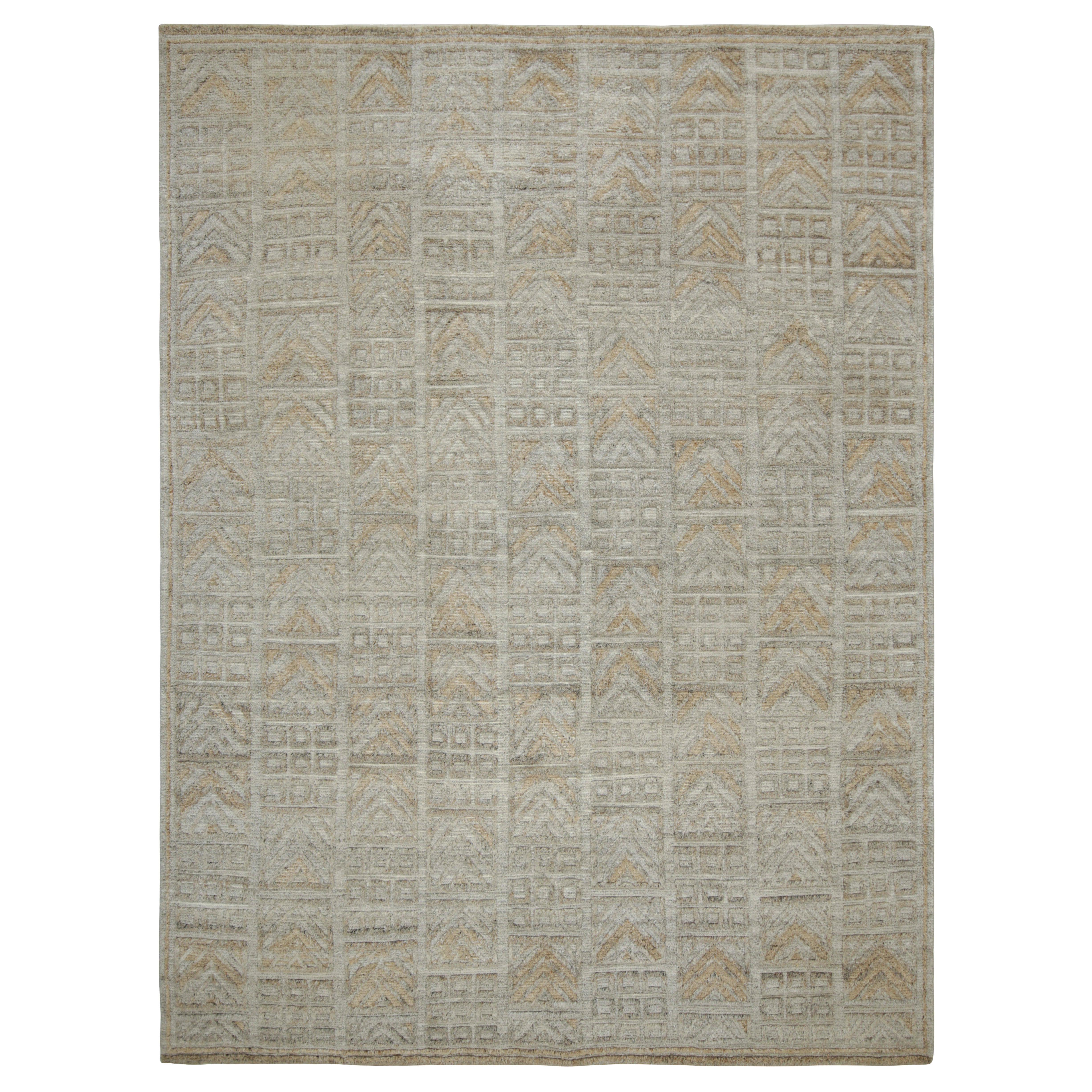 Skandinavischer Outdoor-Teppich von Rug 
Kilim mit grauen und beigen geometrischen Mustern