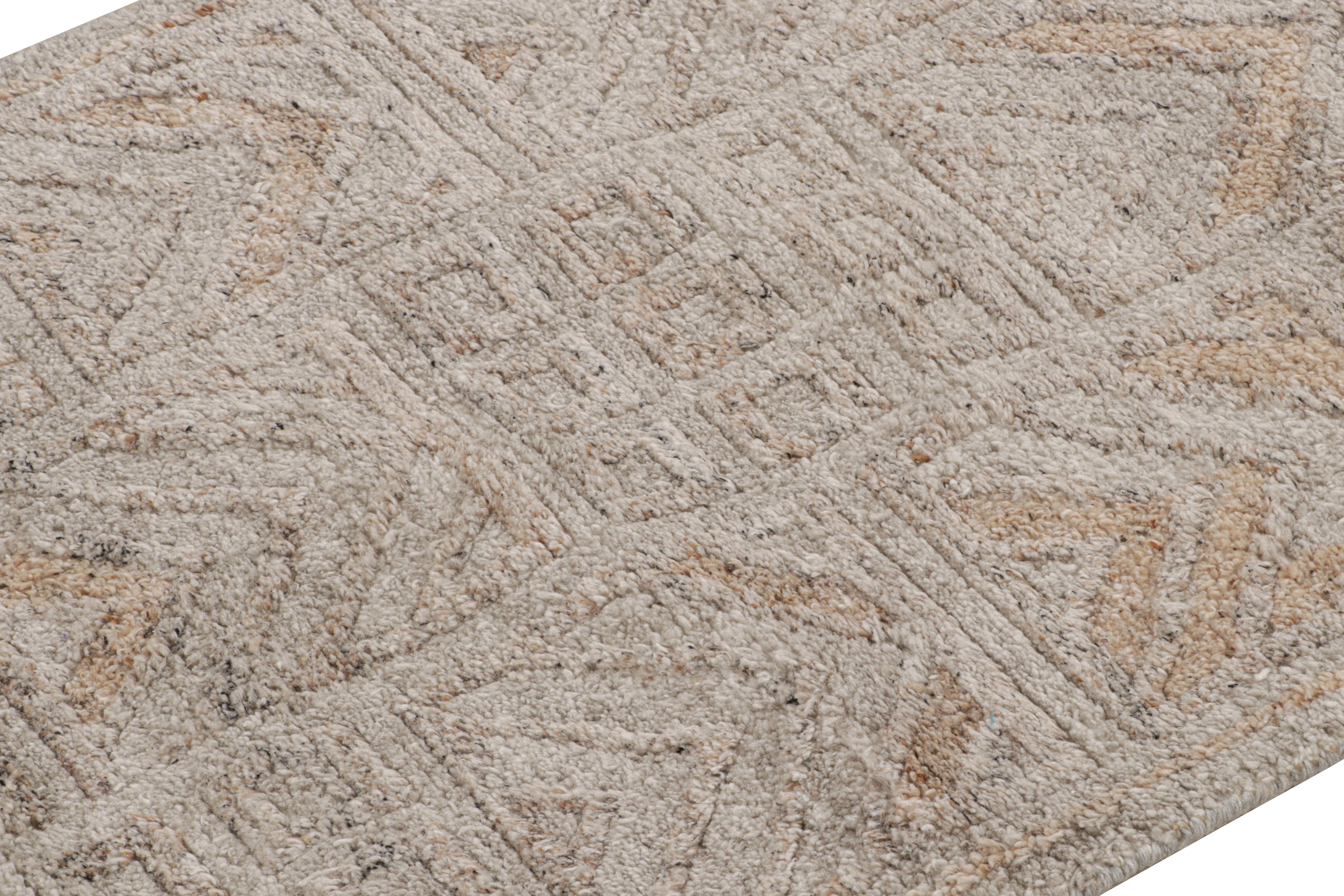 Rug & Kilim's Outdoor-Läufer im skandinavischen Stil in Grau mit geometrischen Mustern (Indisch) im Angebot