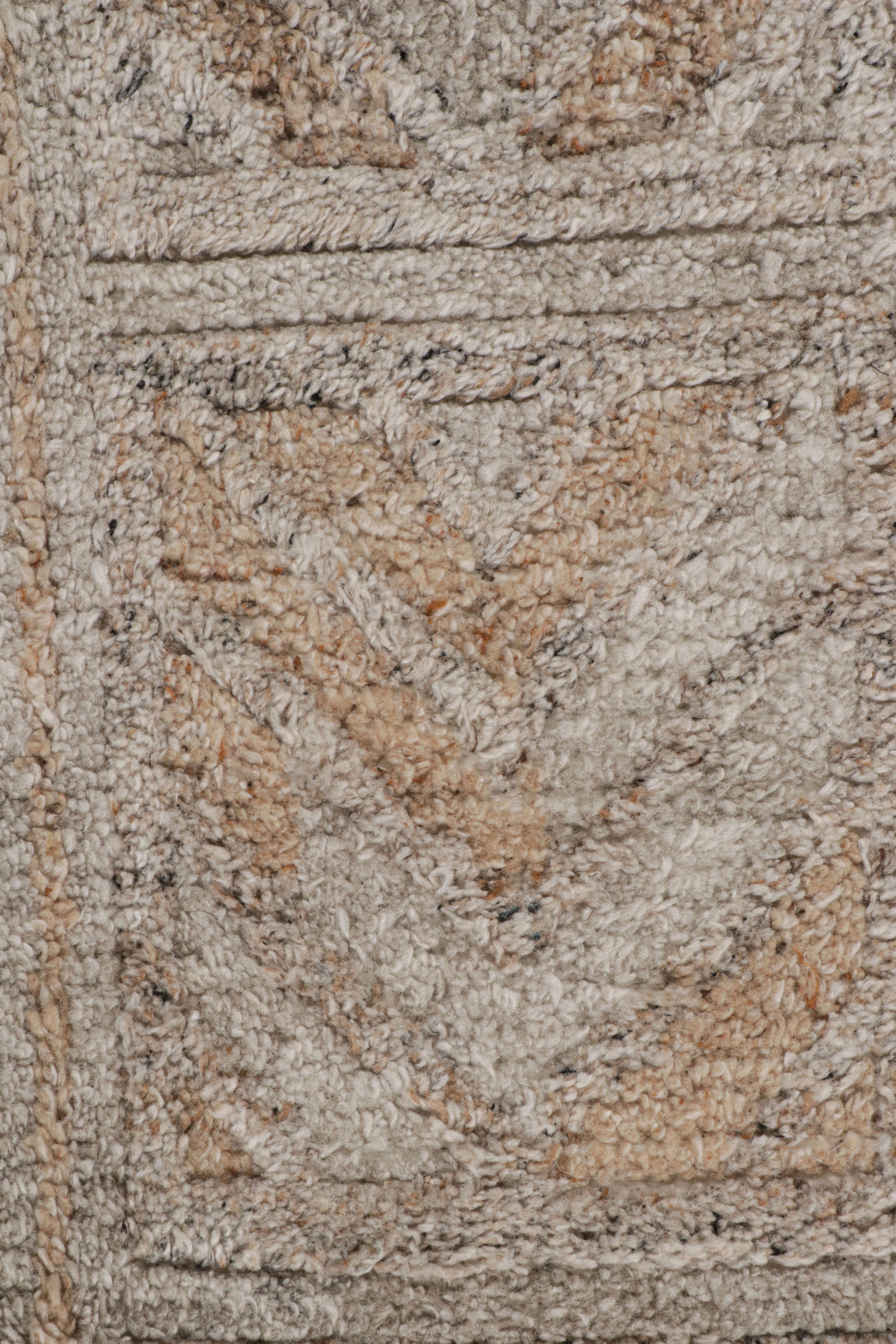 Rug & Kilim's Outdoor-Läufer im skandinavischen Stil in Grau mit geometrischen Mustern (Handgeknüpft) im Angebot