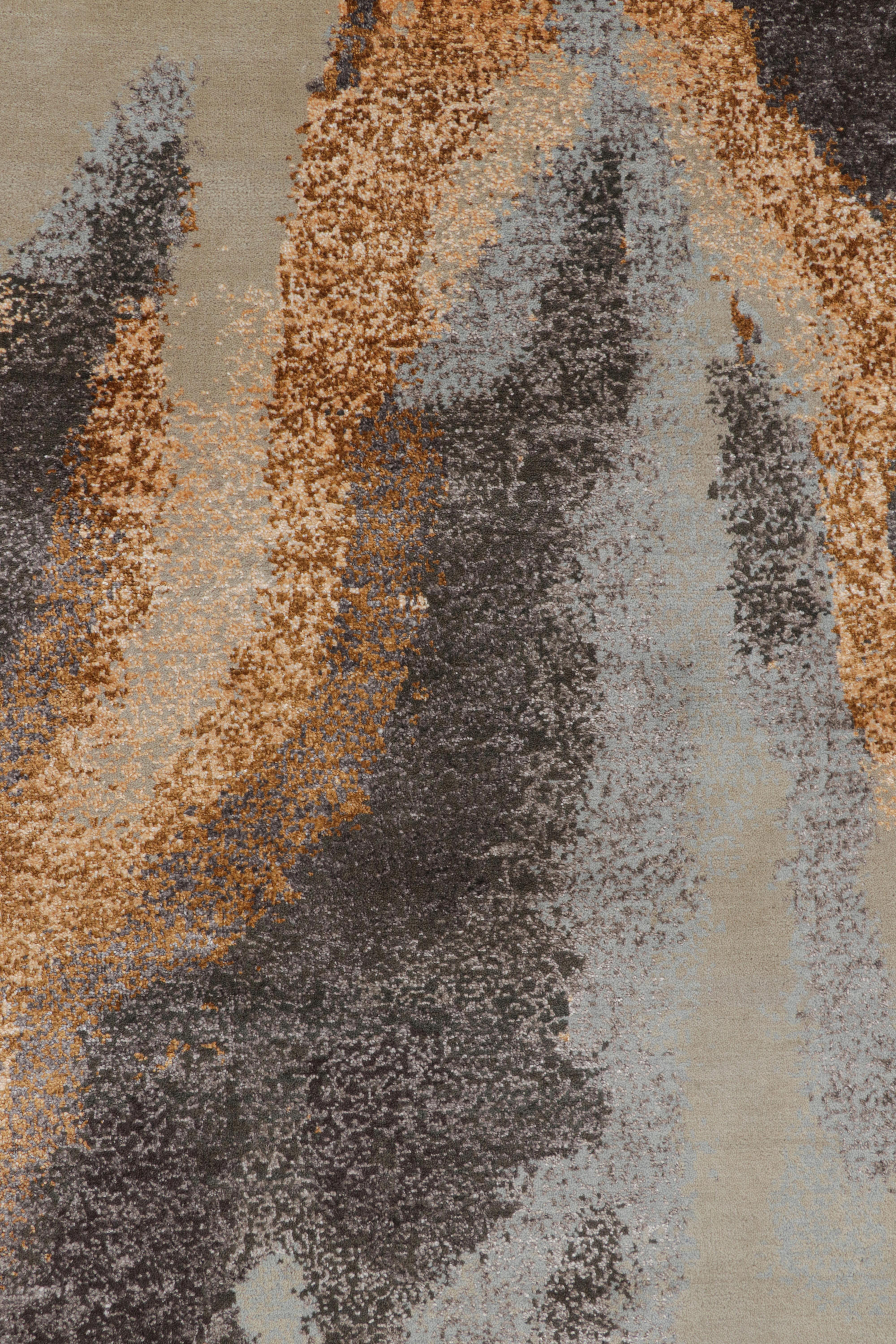 Alfombra Abstracta Sobredimensionada en Tonos Azules, Grises y Dorados de Rug & Kilim en Nuevo estado para la venta en Long Island City, NY
