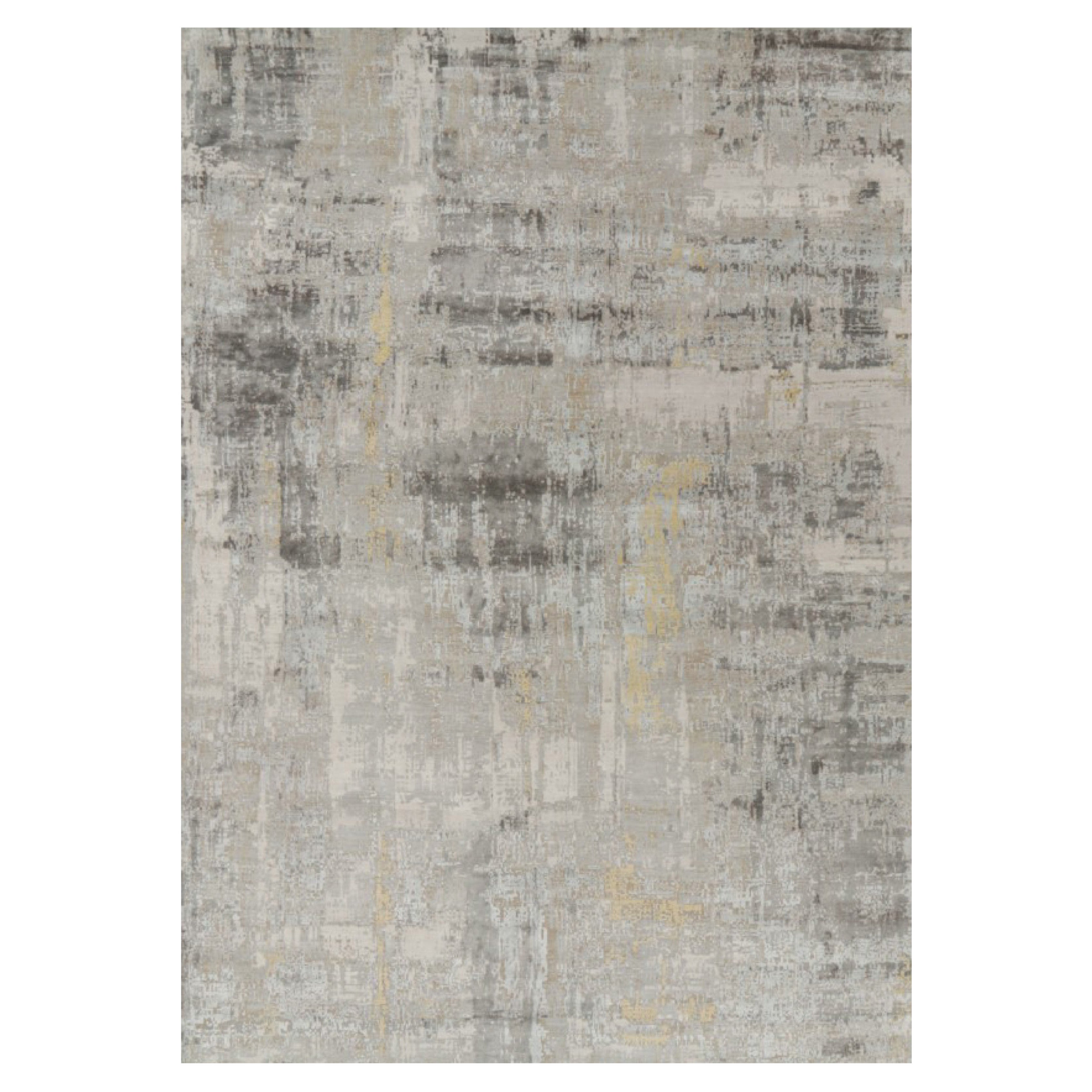 Rug & Kilim: Tappeto astratto oversize con motivi grigio-argento e beige-marrone