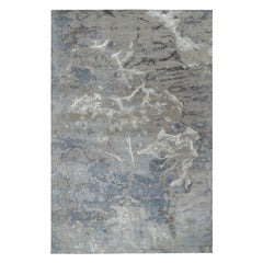 Übergroßer abstrakter Teppich von Rug & Kilim mit blauen und silbergrauen Mustern