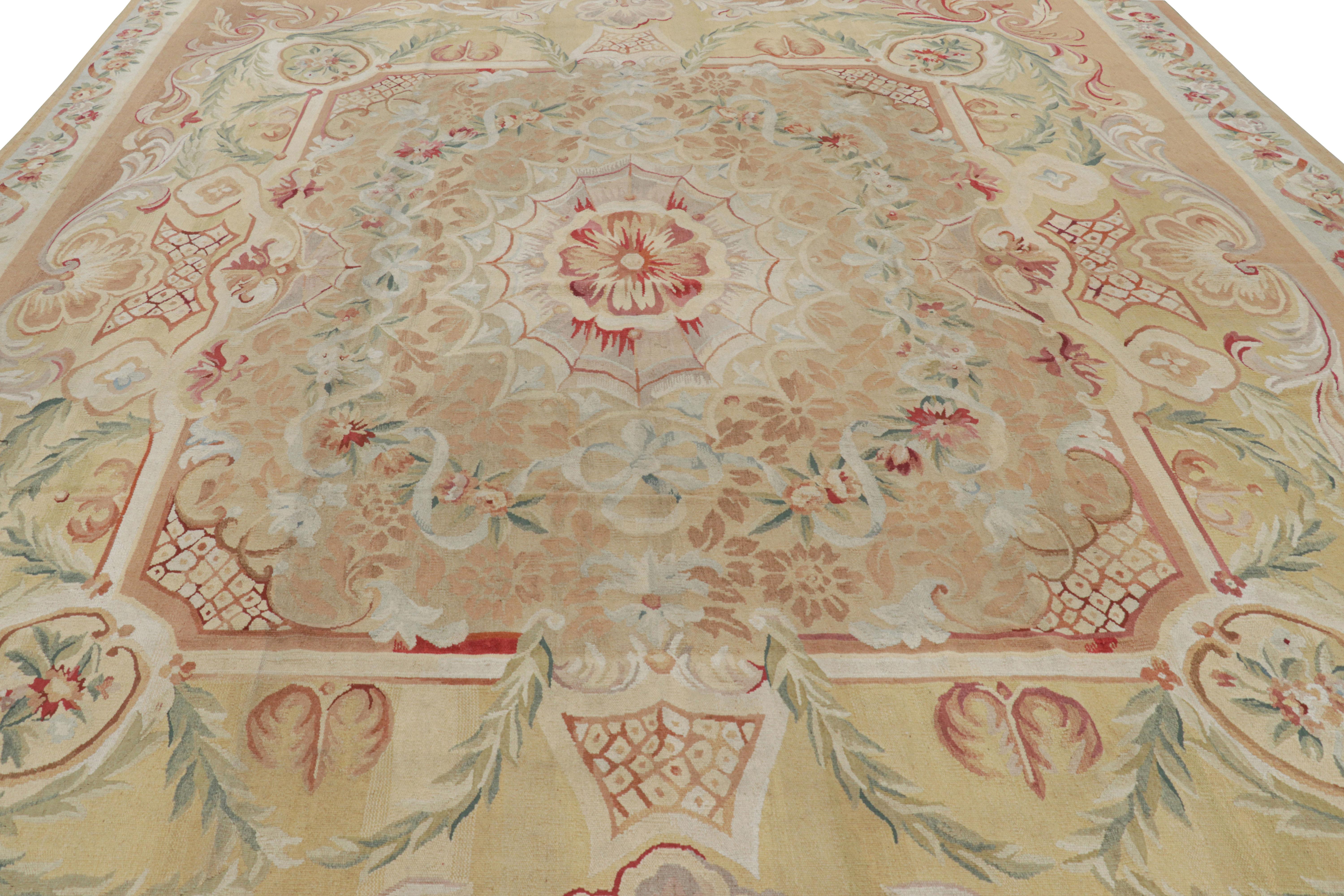 Handwoven in a wool flatweave, this 12x15 rug is a new unveiling from the European rug collection by Rug & Kilim—one of its earliest works, inspired by antique Aubusson rugs and tapestries. 

On the Design: 

As inspired by French Neoclassical