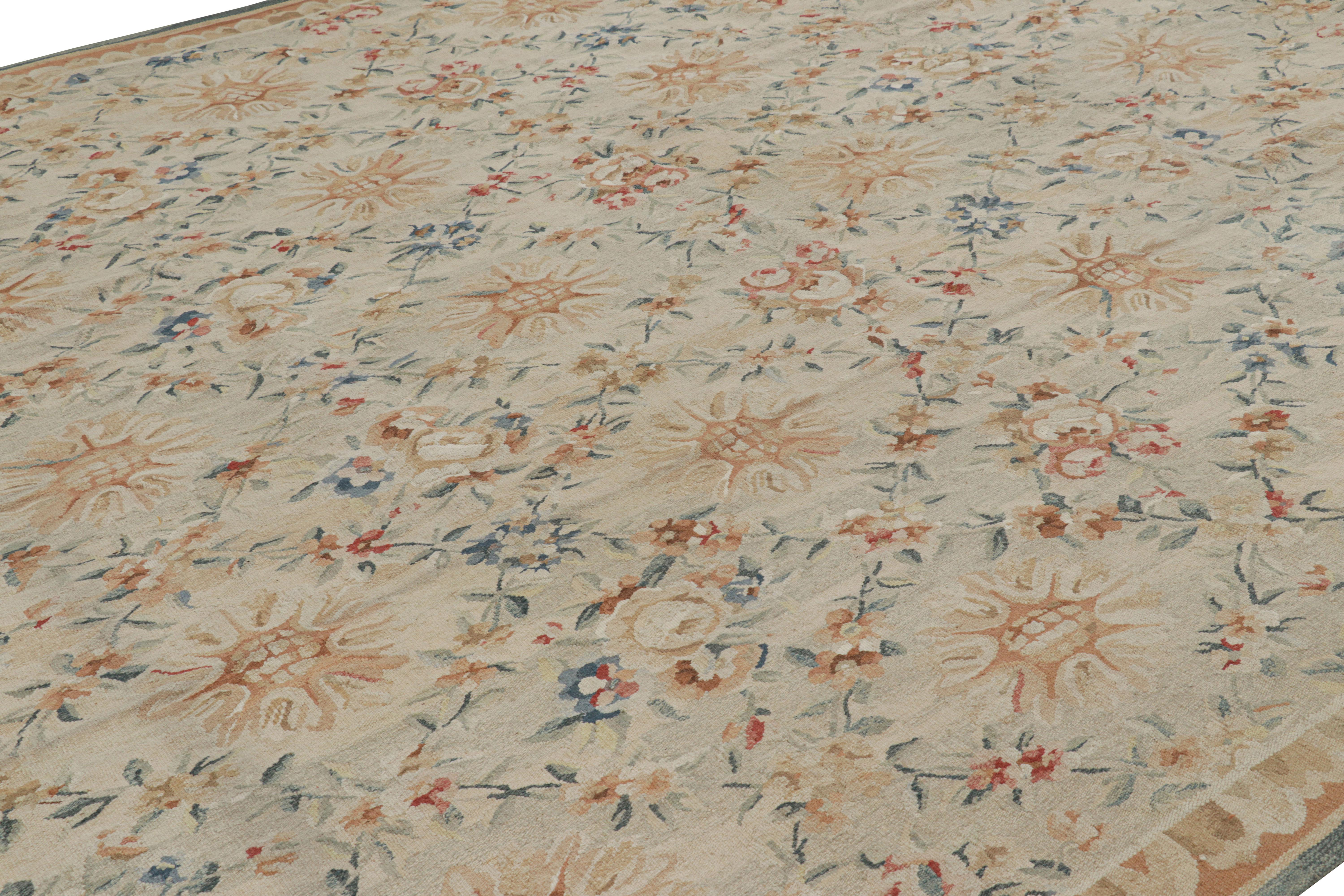 Handwoven in a wool flatweave, this 11x16 rug is a new unveiling from the European rug collection by Rug & Kilim—one of its earliest works, inspired by antique Aubusson rugs and tapestries. 

On the Design: 

Admirers of the craft will appreciate