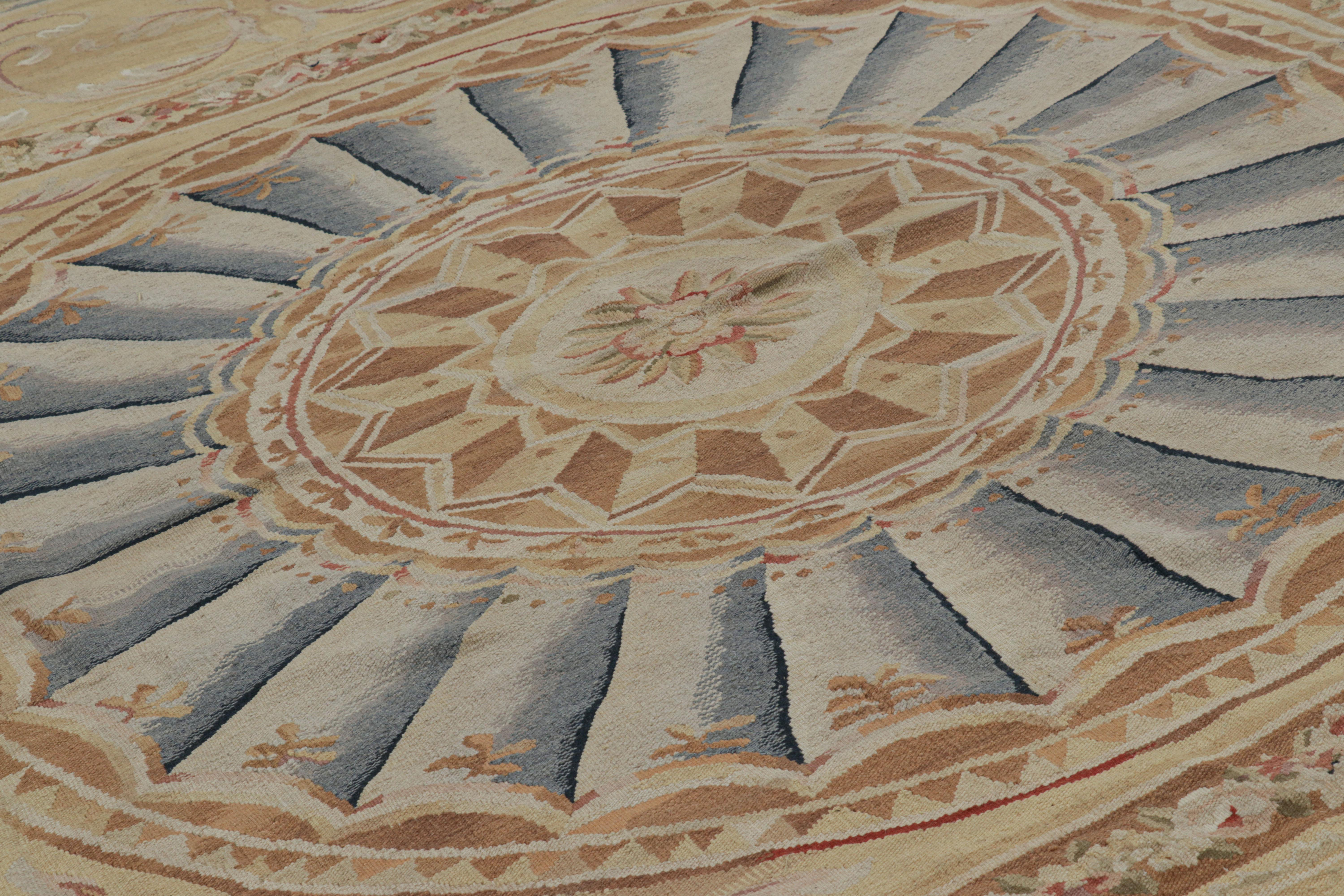 Handwoven in a wool flatweave, this 14x15 contemporary rug is a new unveiling from the European rug collection by Rug & Kilim—one of its earliest works, inspired by antique Aubusson rugs and tapestries. 

On the Design: 

Admirers of the craft will