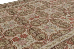 Rug & Kilim's Oversized Bessarabian Style Rug in Beige-Brown with Floral Pattern (tapis de style bessarabien surdimensionné en beige et brun avec motif floral)