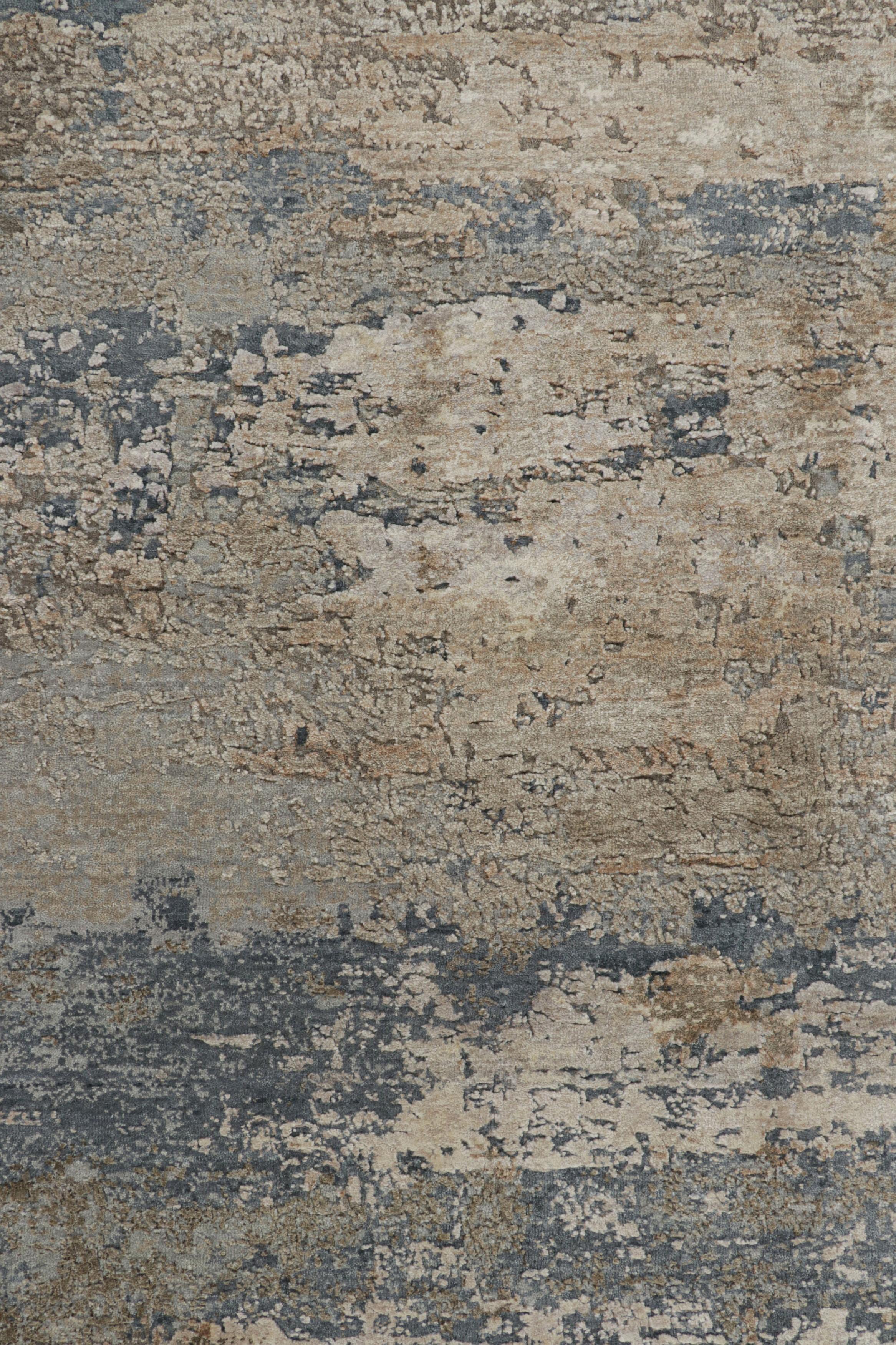 Alfombra Abstracta Contemporánea Sobredimensionada en Tonos Grises, Azules y Marrones de Rug & Kilim Moderno en venta