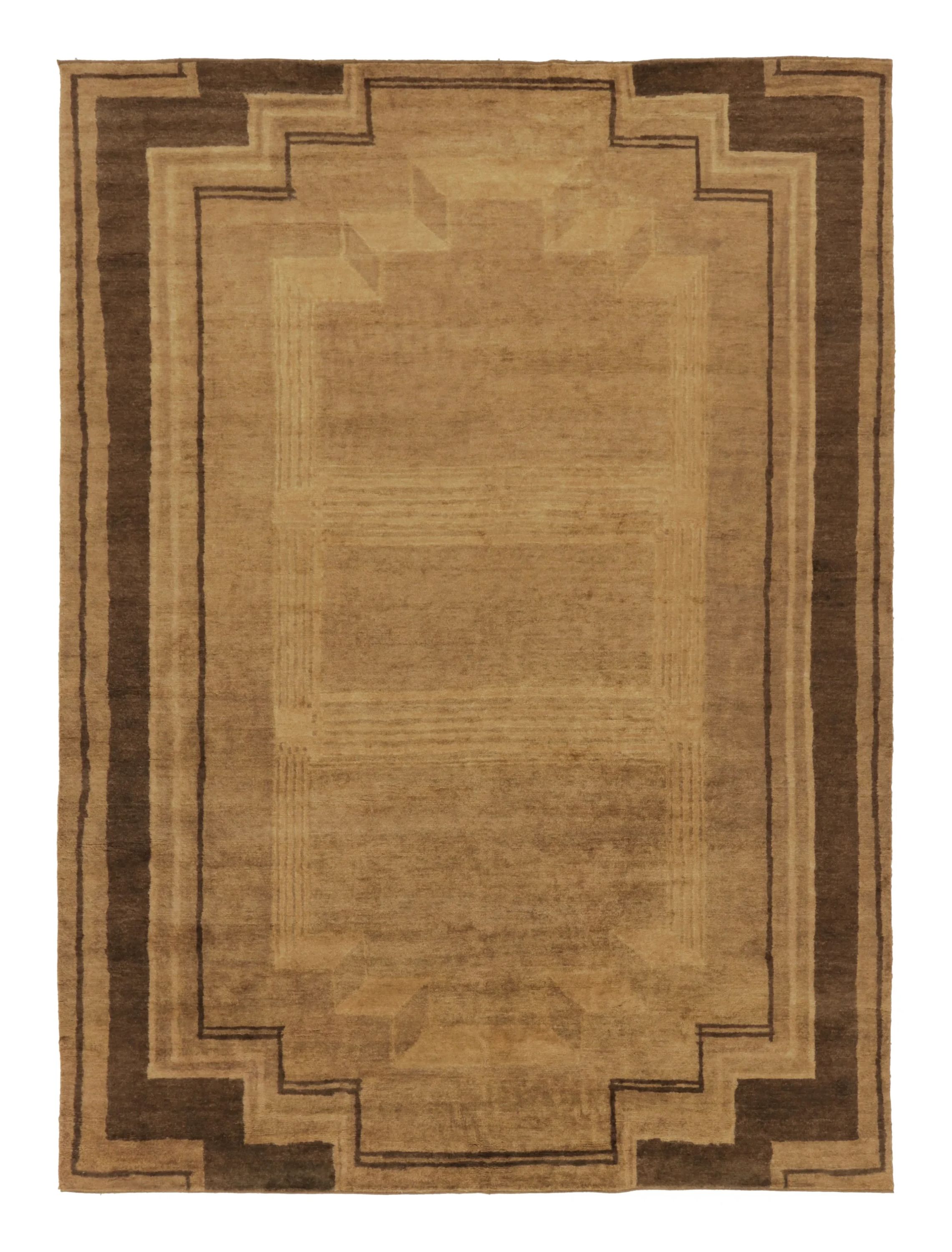 Alfombra de estilo Art Déco contemporáneo extragrande de Rug & Kilim, con esquinas escalonadas clásicas en venta