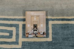 Rug & Kilim’s Oversized Contemporary Art Deco Style Rug in Teal, Ivory & Gray