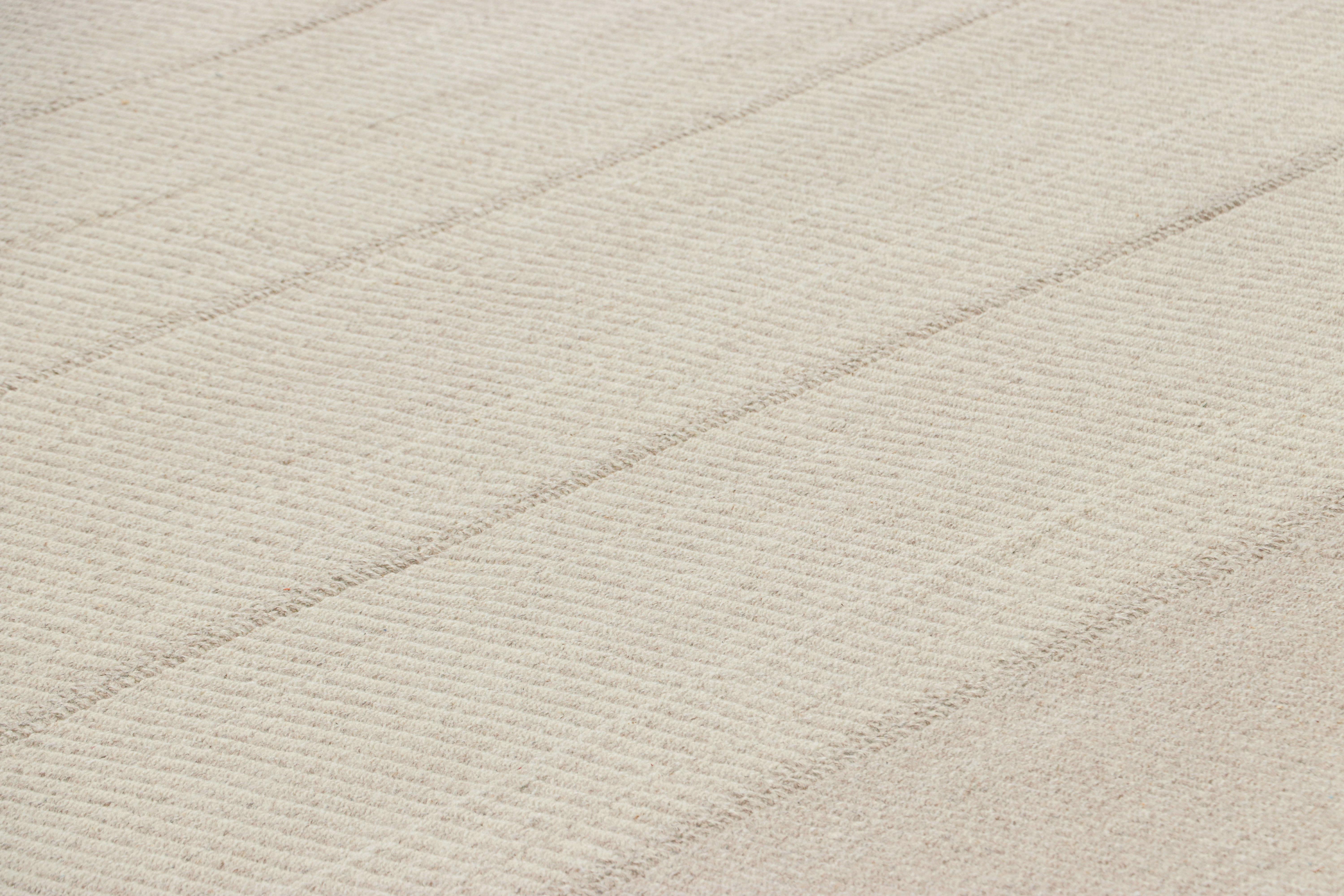 Handwoven in wool, this oversized 14x21 contemporary Kilim is from an exciting new custom-capable flatweave collection by Rug & Kilim.

On the Design:

“Rez Kilim” represents a contemporary homage to Turkish and Persian panel-weaving styles in a