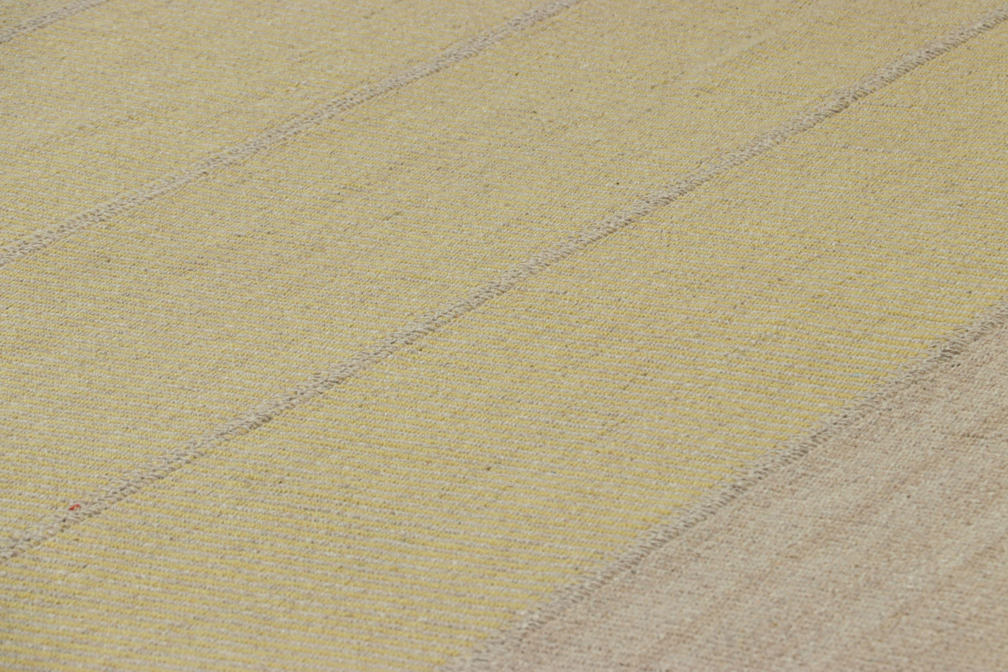 Handwoven in wool, this oversized 12x18 contemporary Kilim is from an exciting new custom-capable flatweave collection by Rug & Kilim.

On the Design:

“Rez Kilim” represents a contemporary homage to Turkish and Persian panel-weaving styles in a