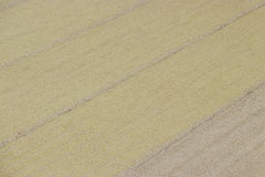 Rug & Kilim’s Oversized Contemporary Kilim with Textural Beige and Gold Stripes