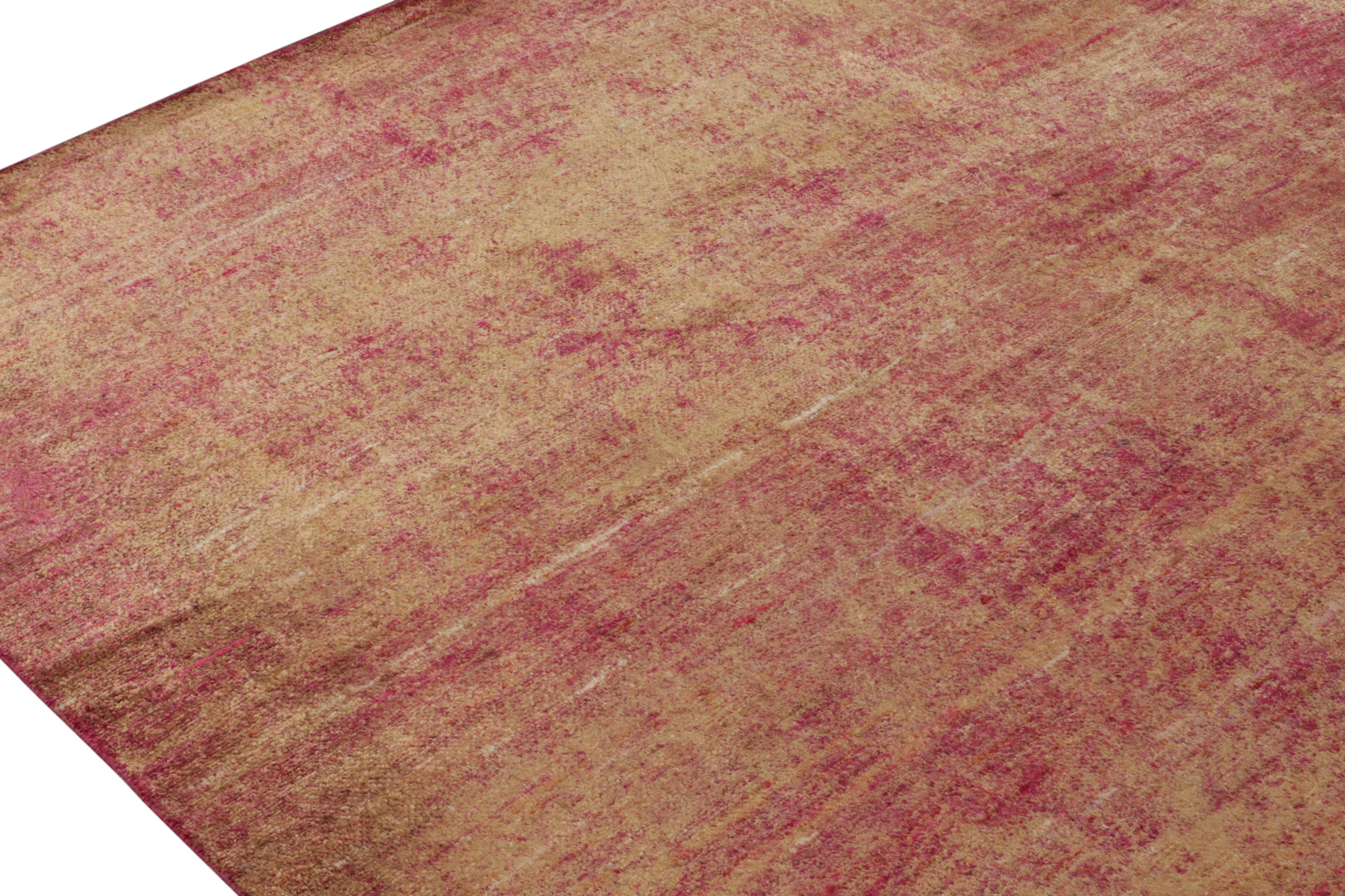 Modern Rug & Kilim’s Oversized Contemporary Rug in Red and Gold Striations For Sale
