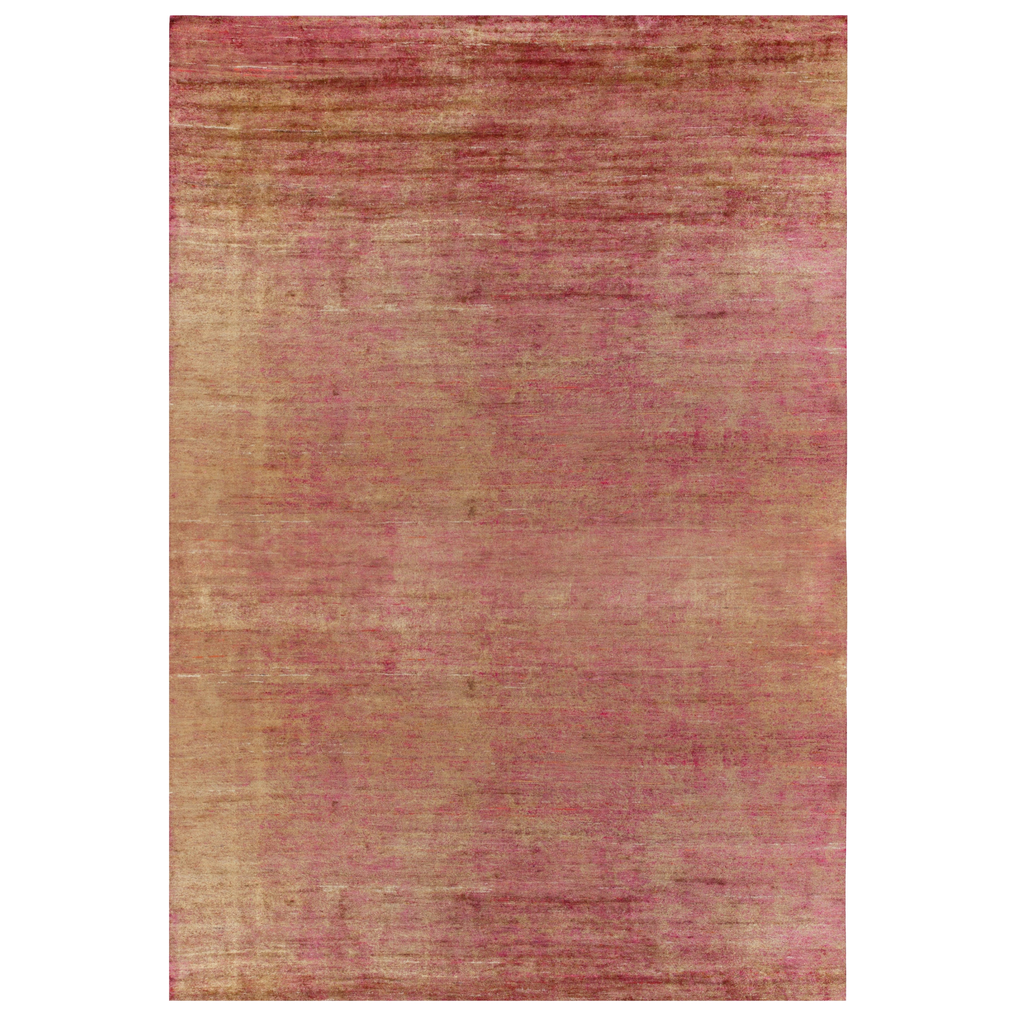 Rug & Kilim's übergroßer Contemporary-Teppich in Rot und Gold gestreift
