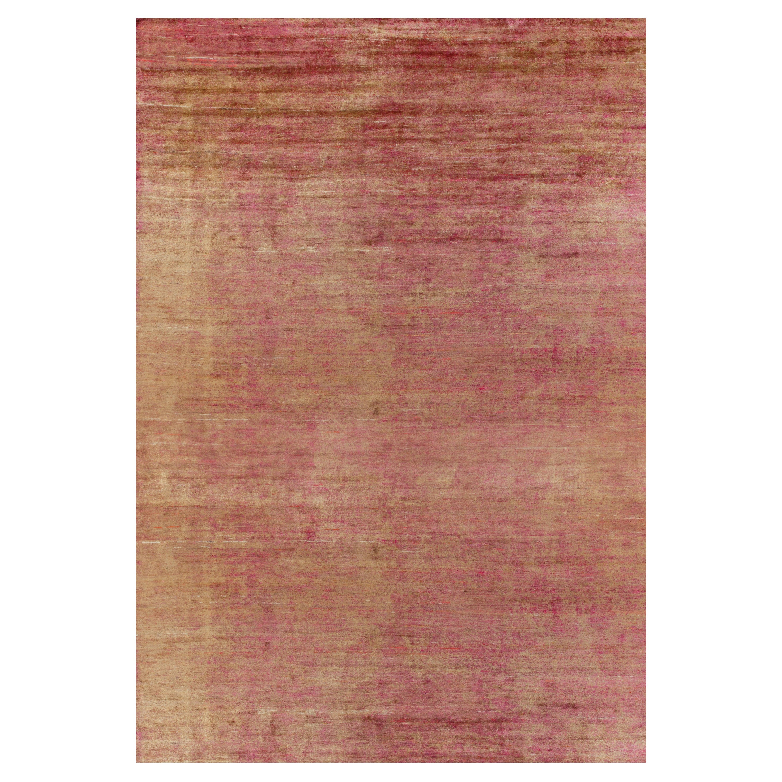 Rug 
Kilim
s übergroßer Contemporary-Teppich in Rot und Gold gestreift