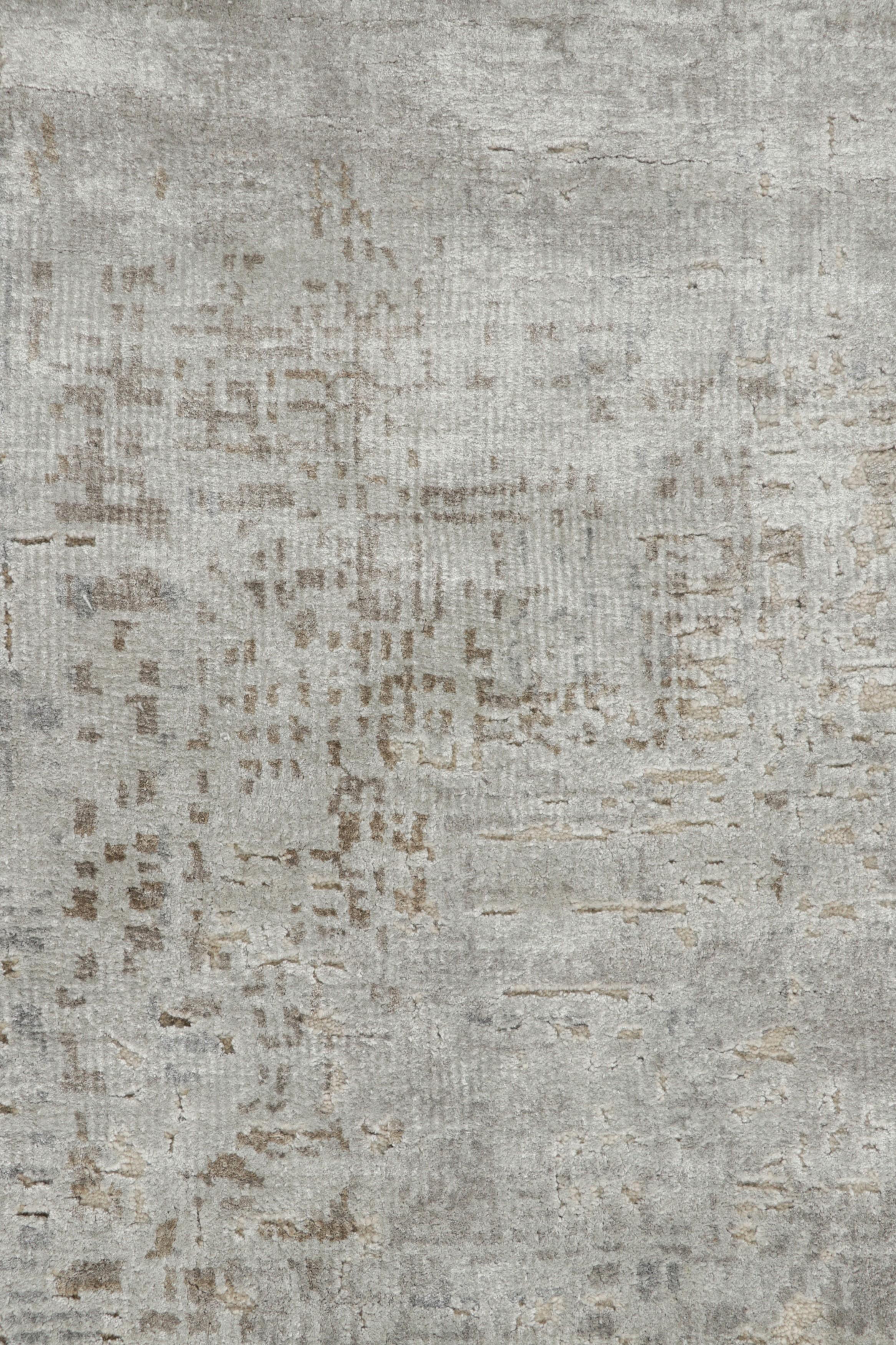 Made with hand-knotted wool and art silk, this 14x20 abstract rug is a bold and exciting new oversized addition to Rug & Kilim’s Modern Collection. 

On the Design: 

A bright play of metallic silver-gray tones underscores this rug’s smart marriage