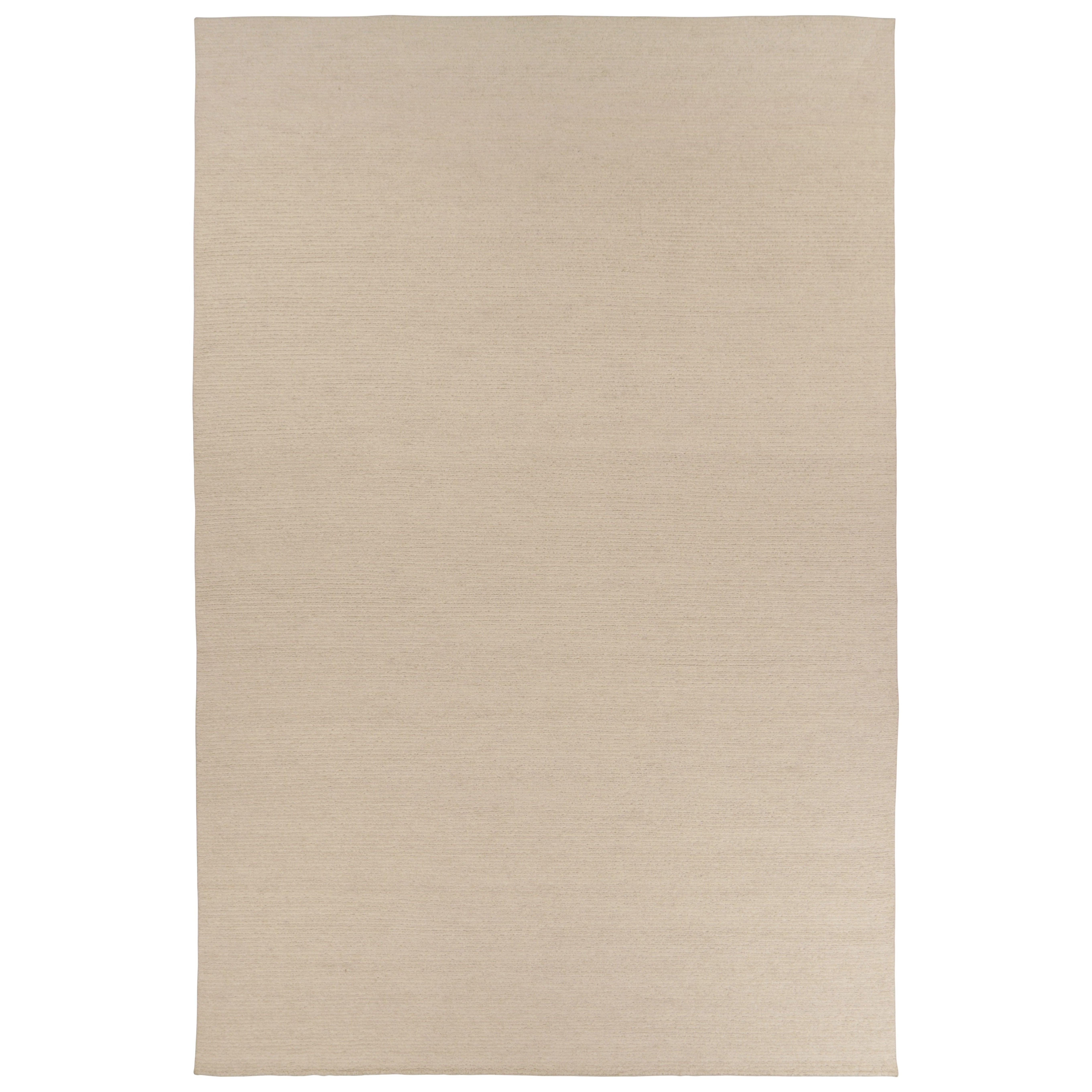 Rug 
Kilim
s übergroßer zeitgenössischer Strukturteppich in Beige- und Creme-Tönen