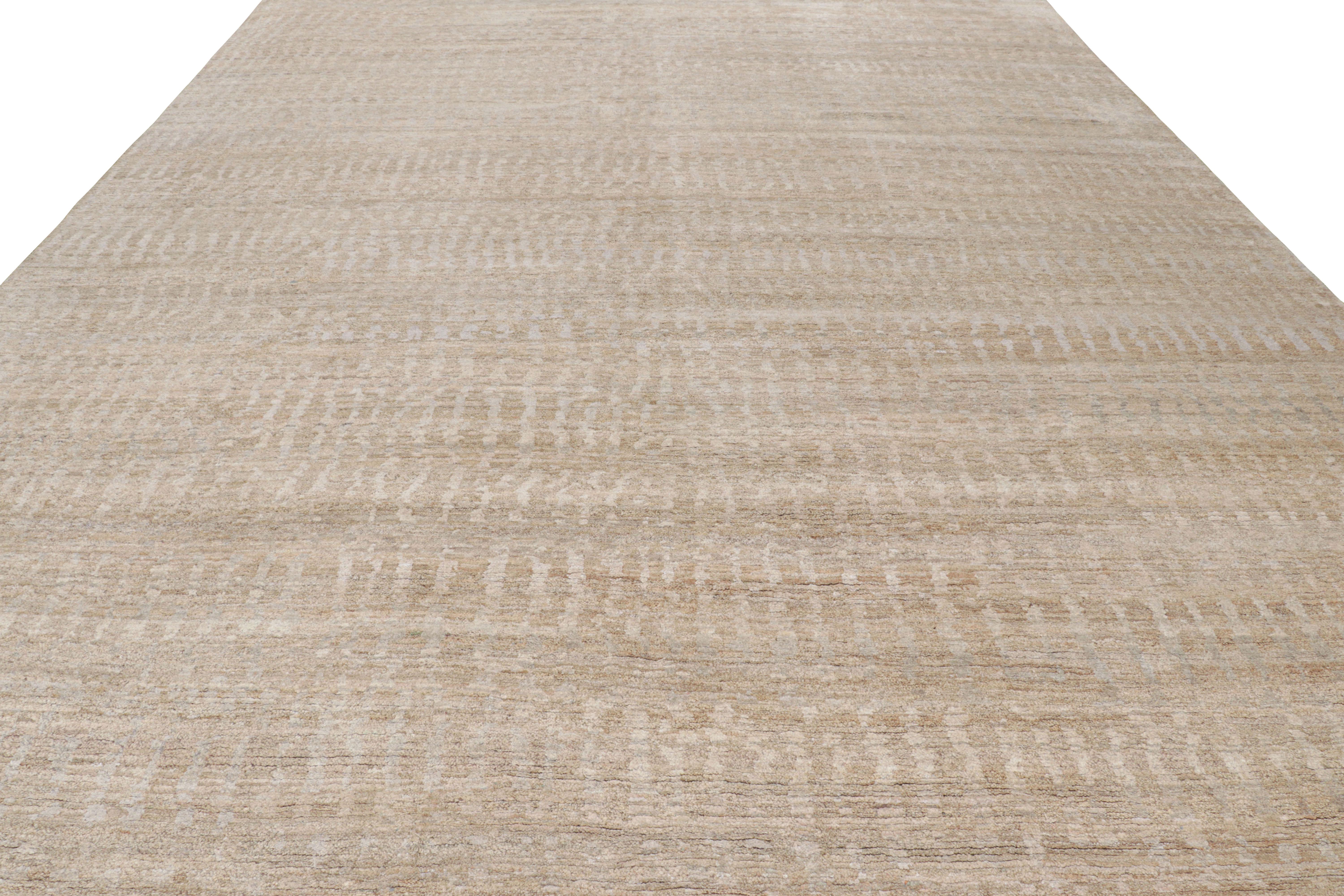 Rug & Kilim’s Oversized Contemporary Textural Rug in Beige-Brown and Gray Tones In New Condition For Sale In Long Island City, NY