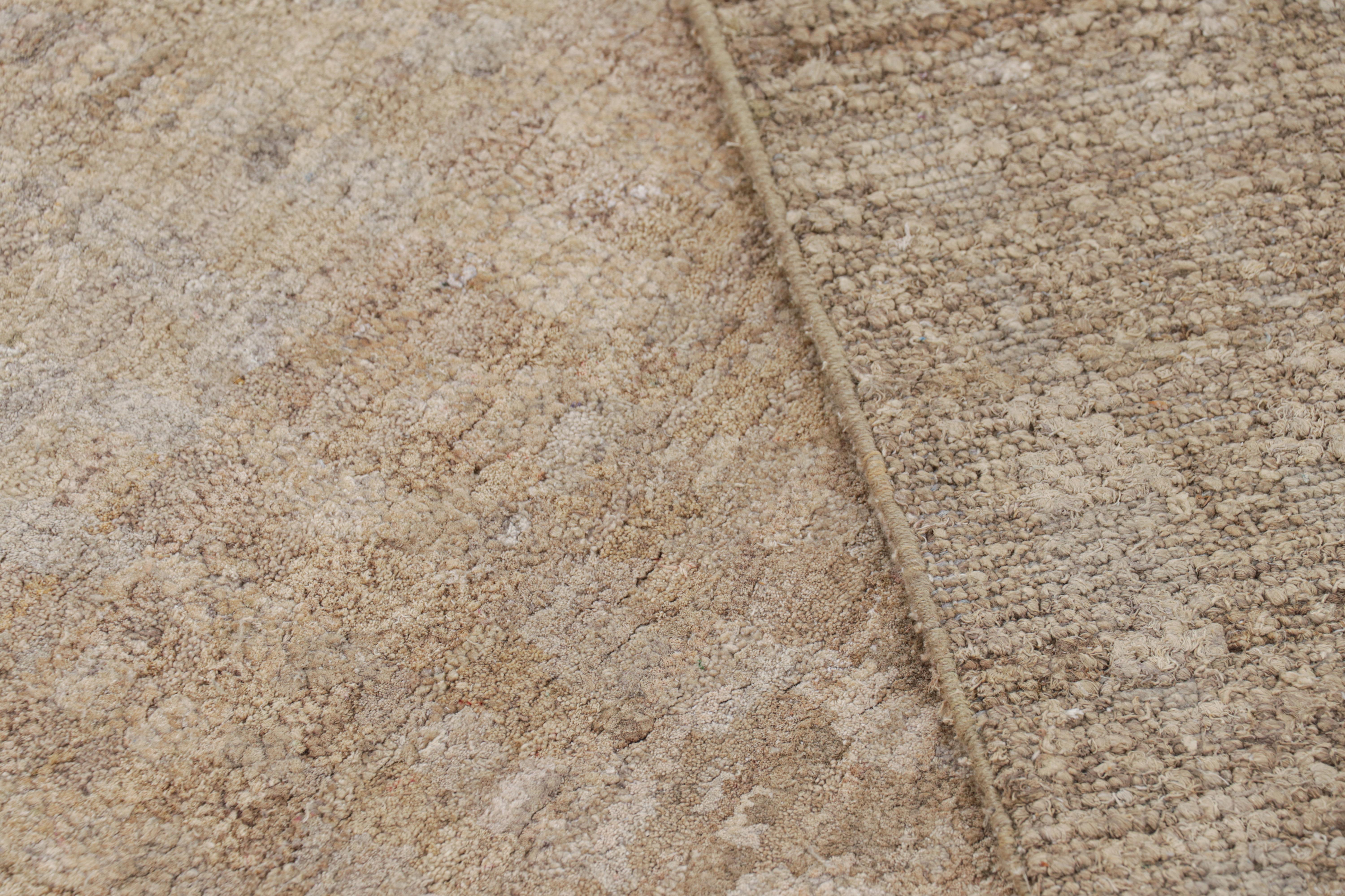 Rug & Kilim’s Oversized Contemporary Textural Rug in Beige-Brown and Gray Tones For Sale 1