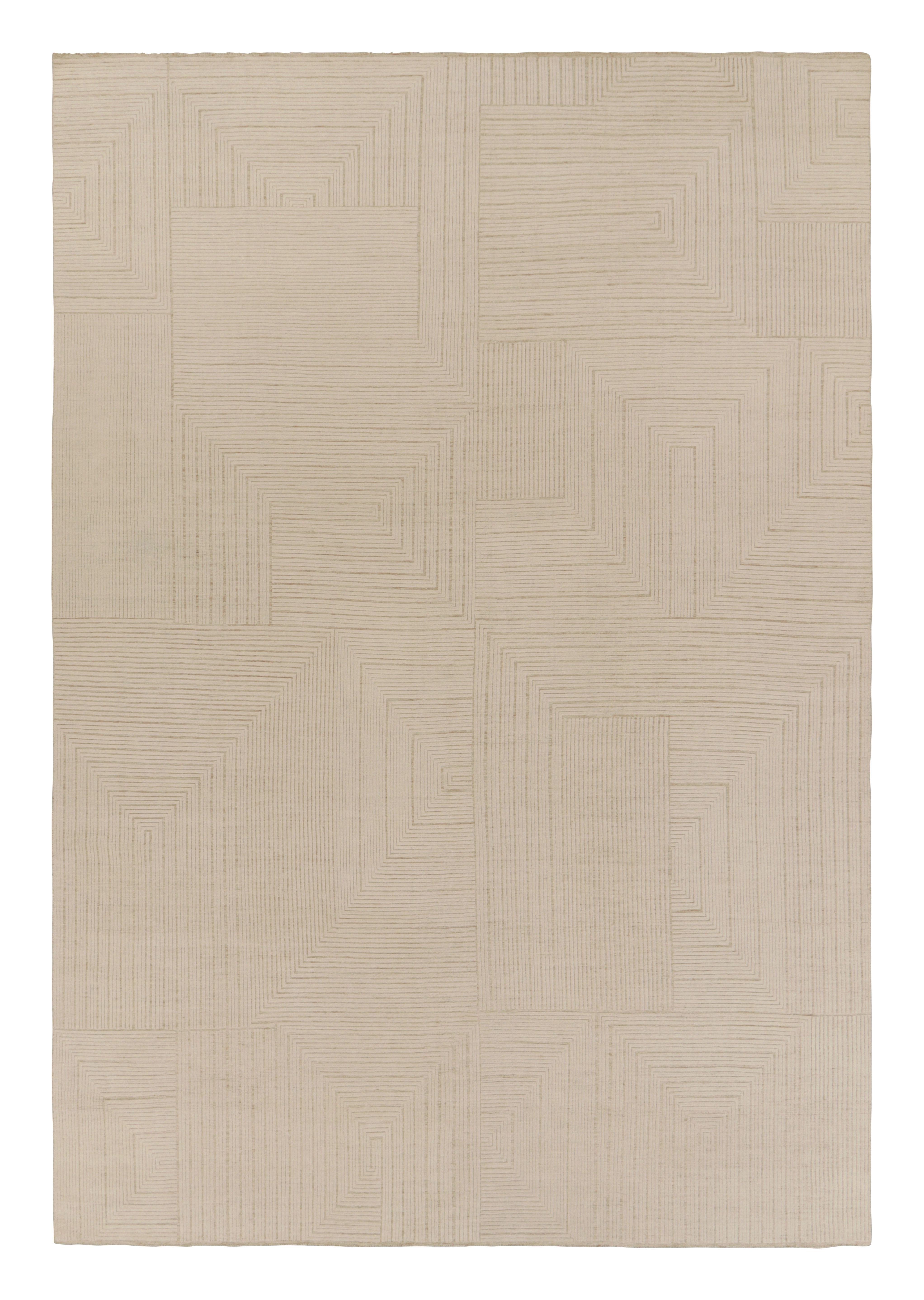 Rug & Kilim's übergroßer zeitgenössischer Strukturteppich in Beige-Creme-Tönen (Handgeknüpft) im Angebot
