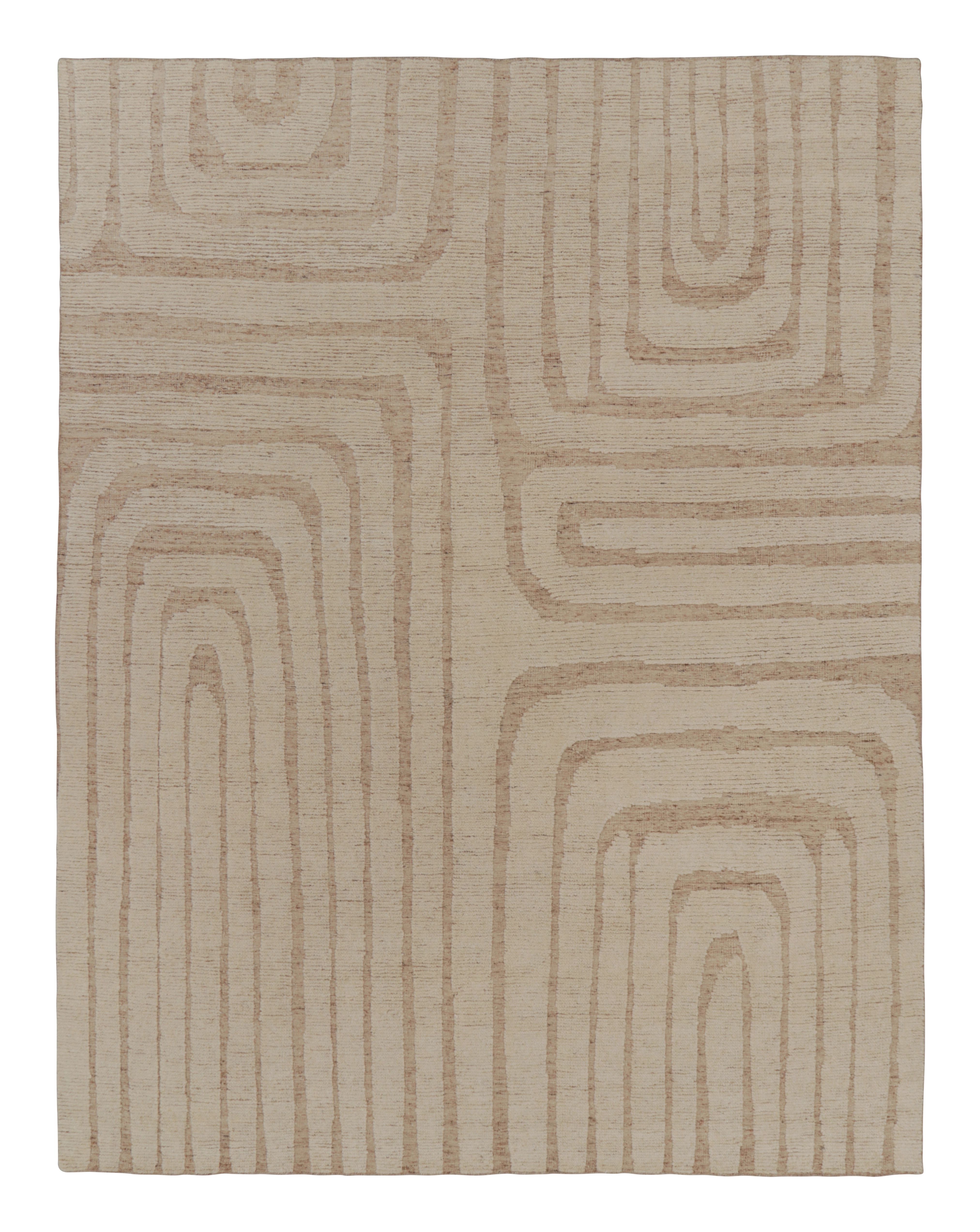 Rug 
Kilim
s übergroßer zeitgenössischer Strukturteppich in Beige-Creme-Tönen