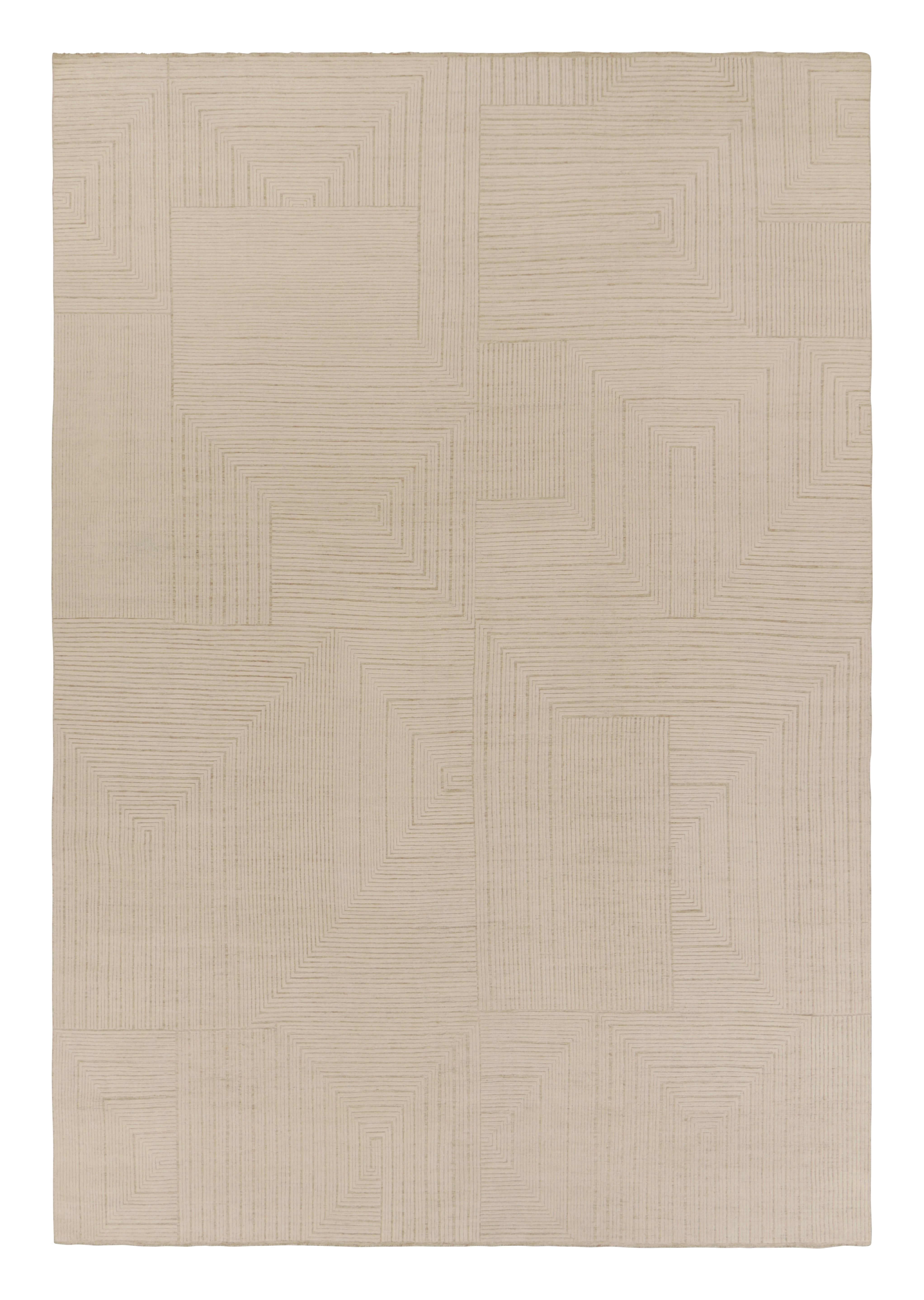 Rug 
Kilim
s übergroßer zeitgenössischer Strukturteppich in Beige-Creme-Tönen im Angebot
