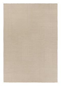 Rug 
Kilim
s übergroßer zeitgenössischer Strukturteppich in Beige-Creme-Tönen