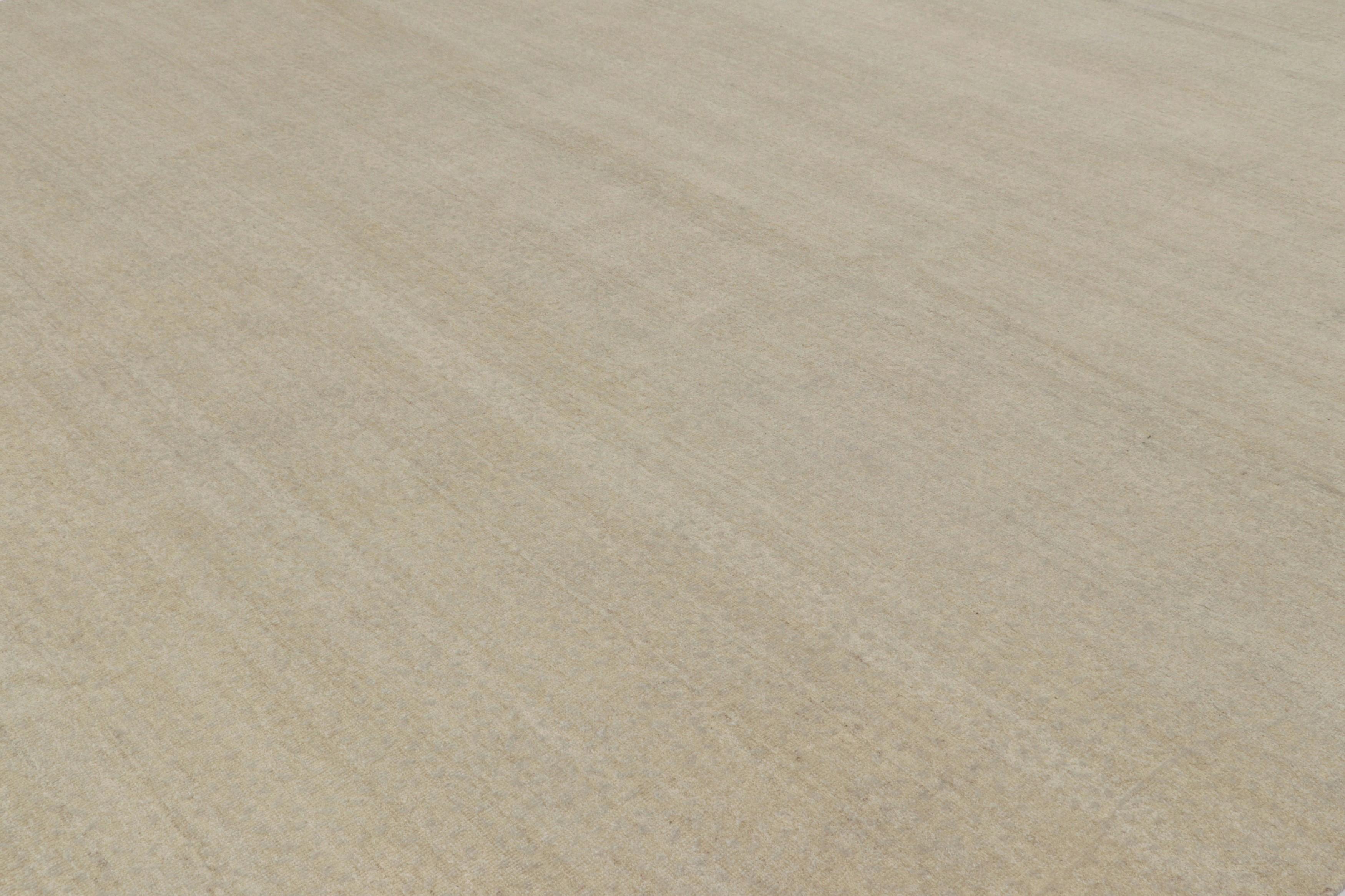 Hand-knotted in wool, this 12x15 contemporary rug is the newest addition to the Rug & Kilim Textural Collection, with an inventive take on solid rugs with movement in its subtle striae.

On the Design: 

Our textural collection enjoys an inventive