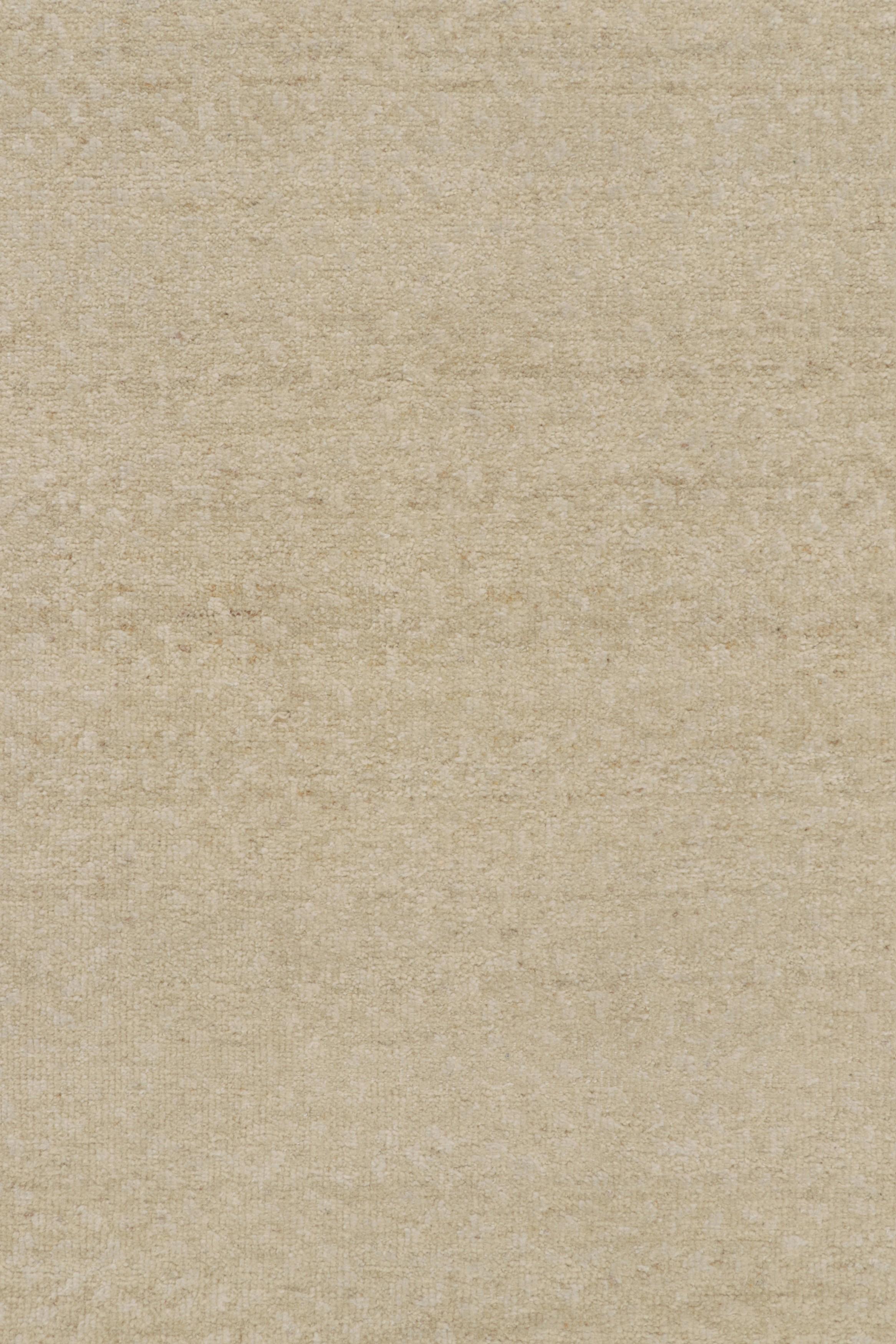 Modern Rug & Kilim’s Oversized Contemporary Textural Solid Rug in Beige Tones For Sale