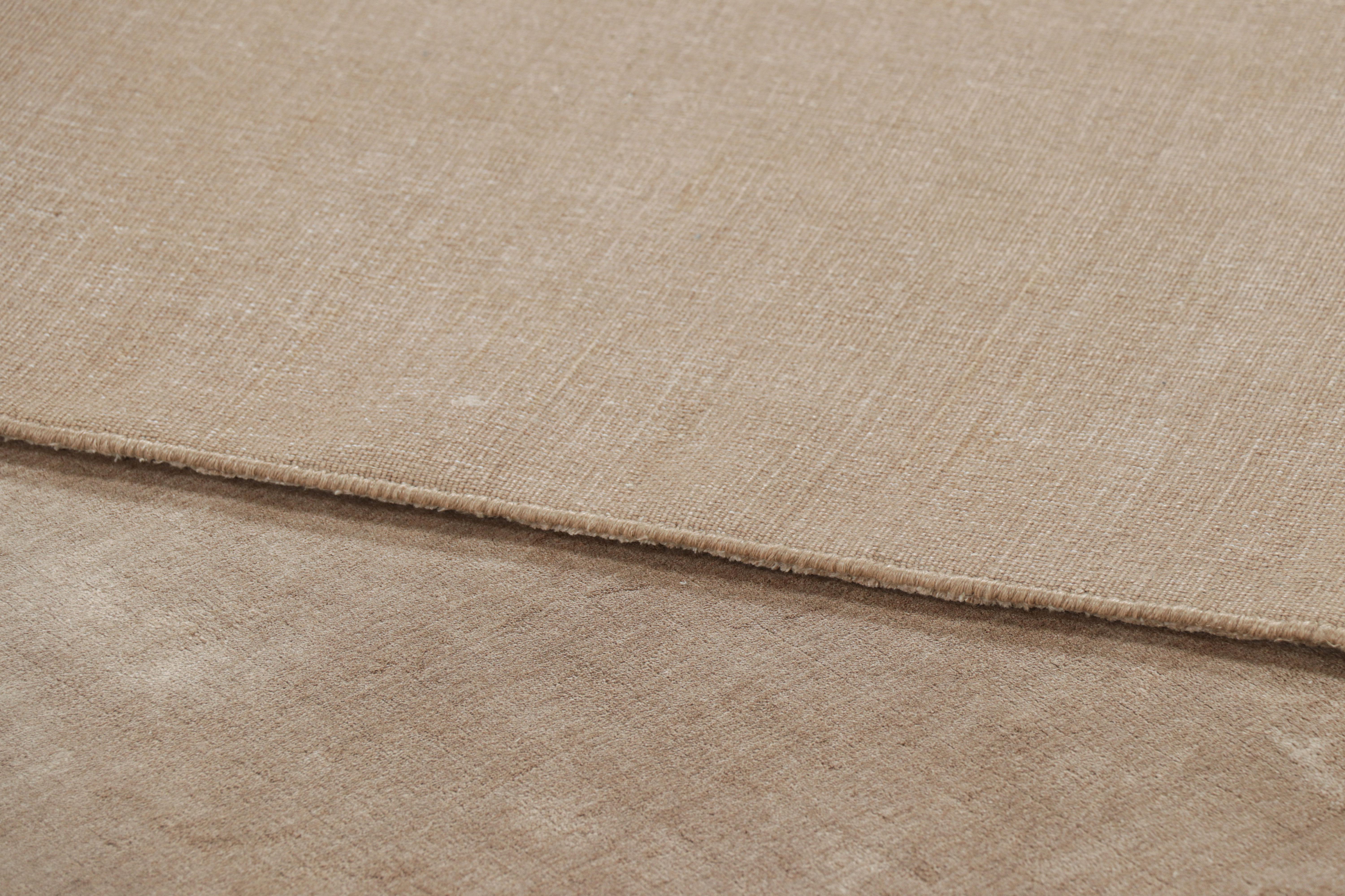 Rug & Kilim’s Oversized Contemporary Textural Solid Rug in Beige Tones For Sale 1