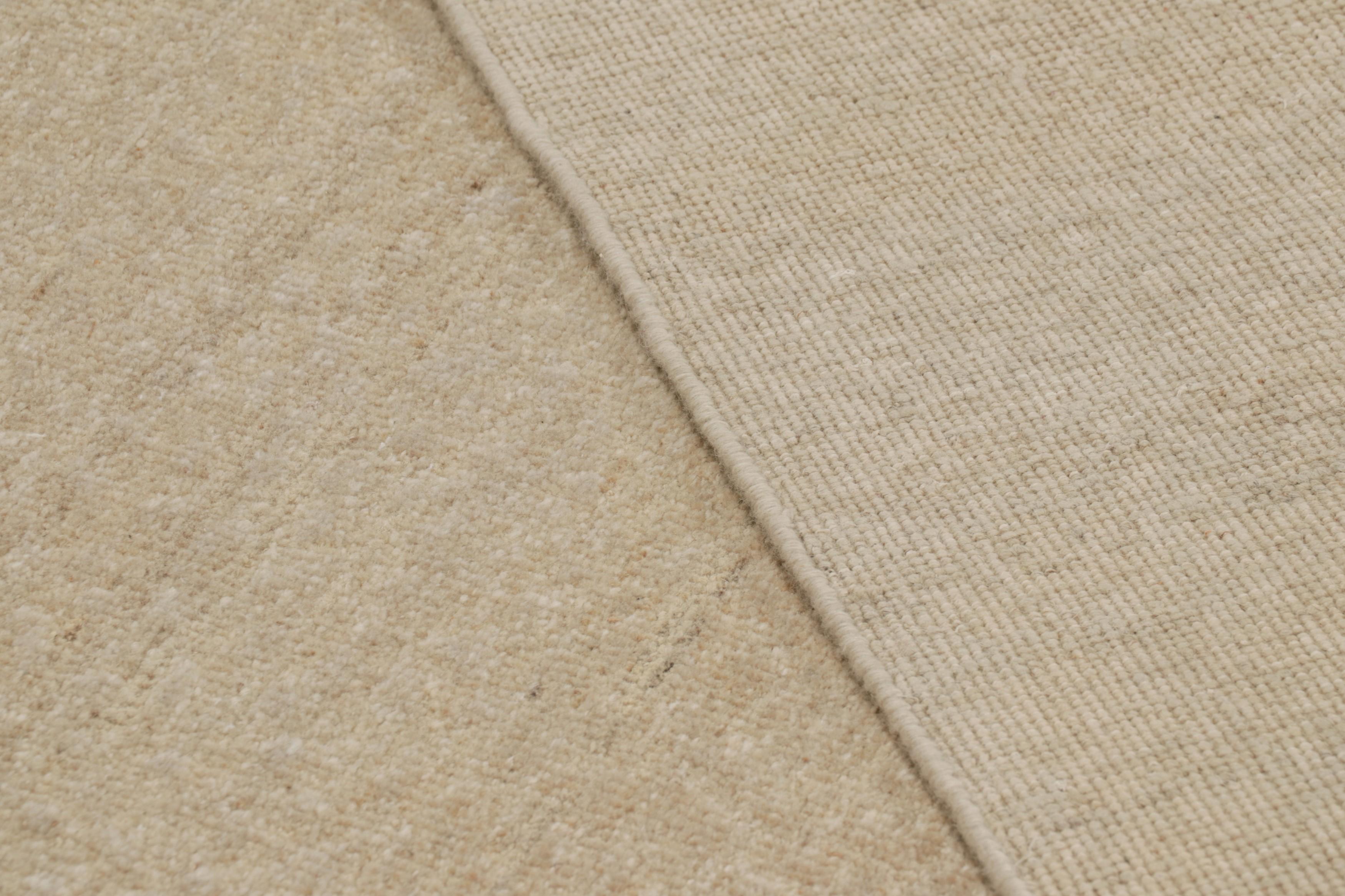 Rug & Kilim’s Oversized Contemporary Textural Solid Rug in Beige Tones For Sale 1
