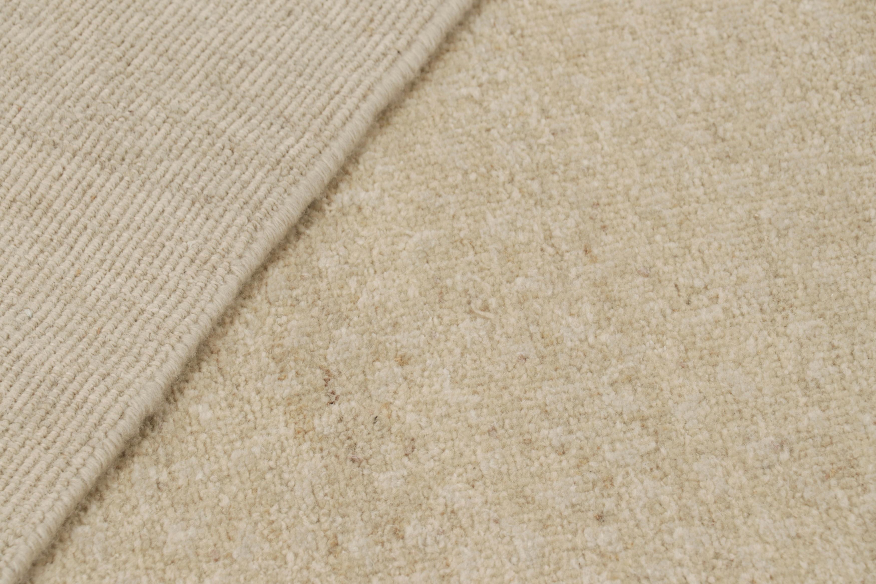 Rug & Kilim’s Oversized Contemporary Textural Solid Rug in Beige Tones For Sale 1