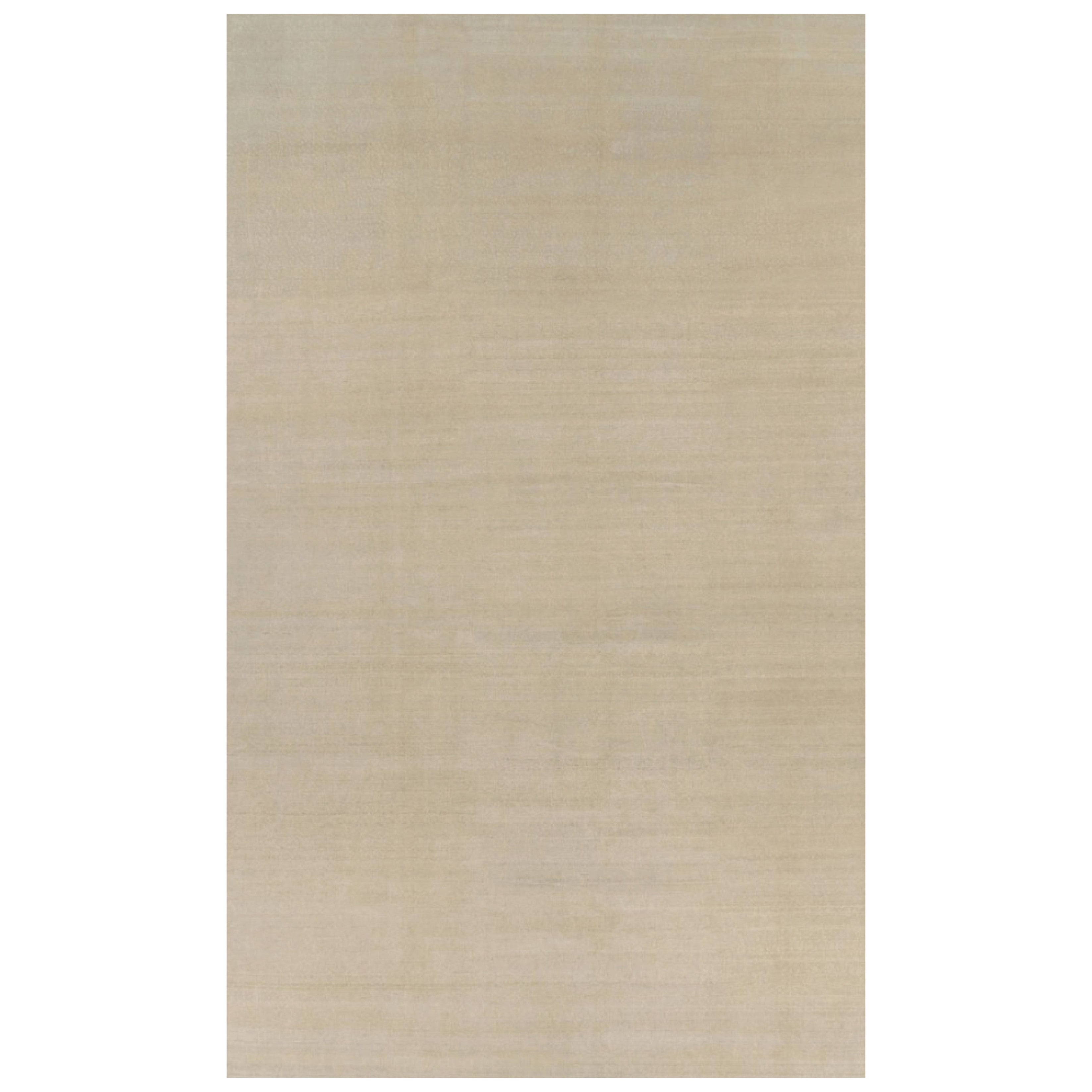 Rug & Kilim’s Oversized Contemporary Textural Solid Rug in Beige Tones
