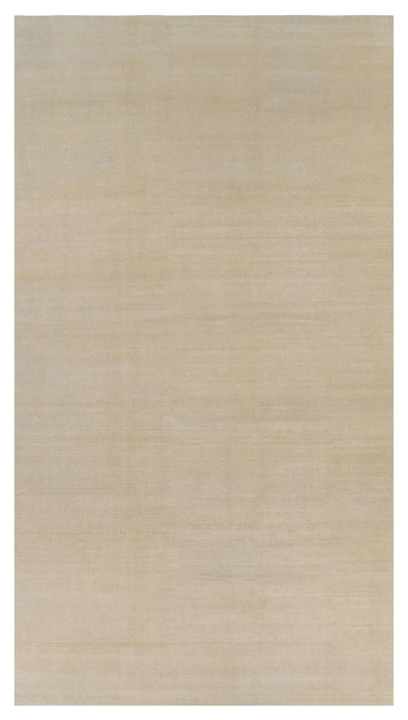 Rug & Kilim’s Oversized Contemporary Textural Solid Rug in Beige Tones
