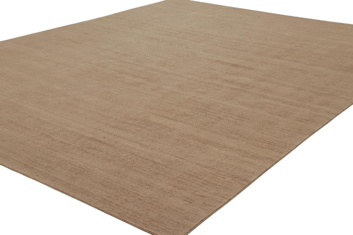 Hand-Knotted Rug & Kilim’s Oversized Contemporary Textural Solid Rug in Brown Tones For Sale