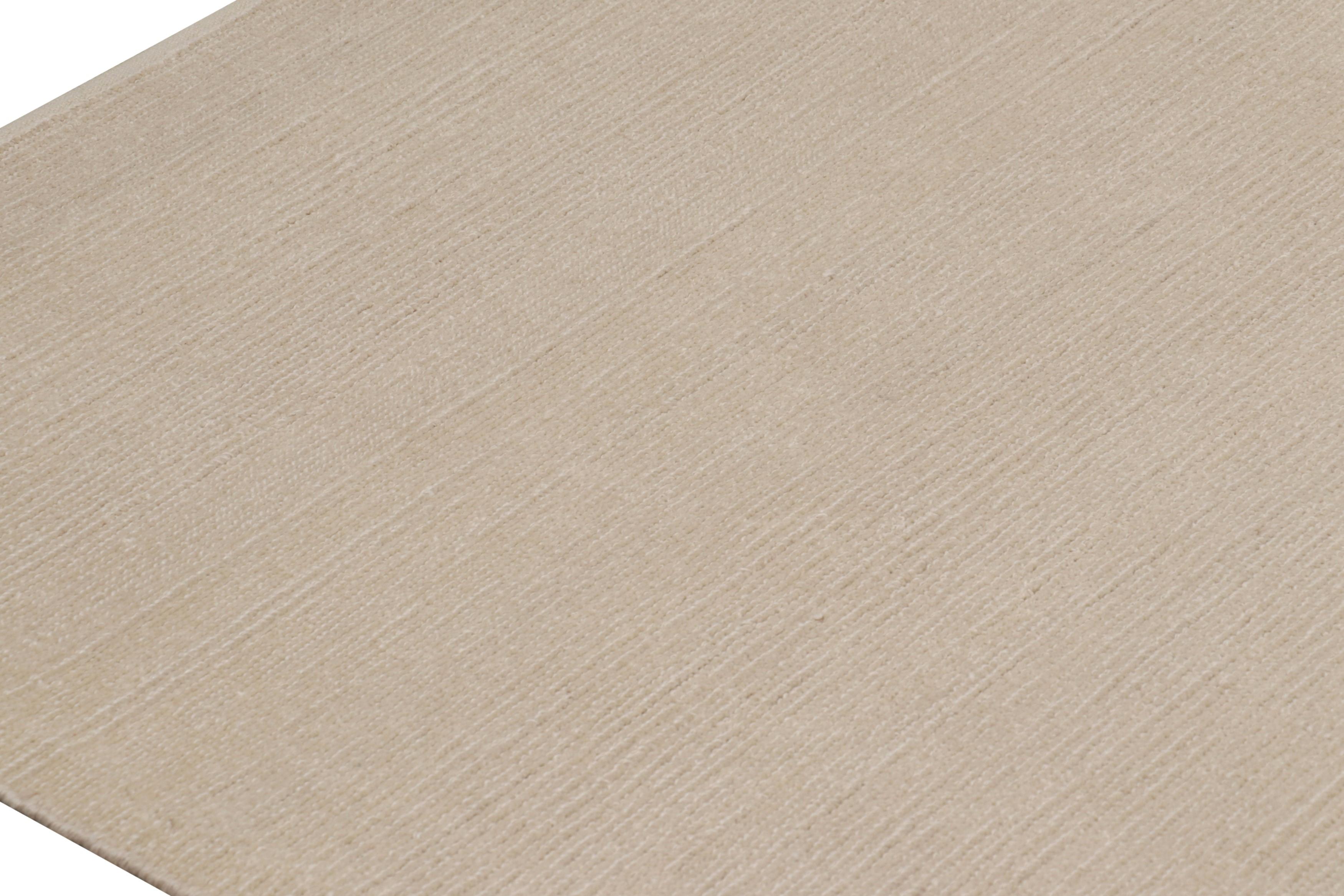 Modern Rug & Kilim’s Oversized Contemporary Textural Solid Rug in Cream and White Tones For Sale