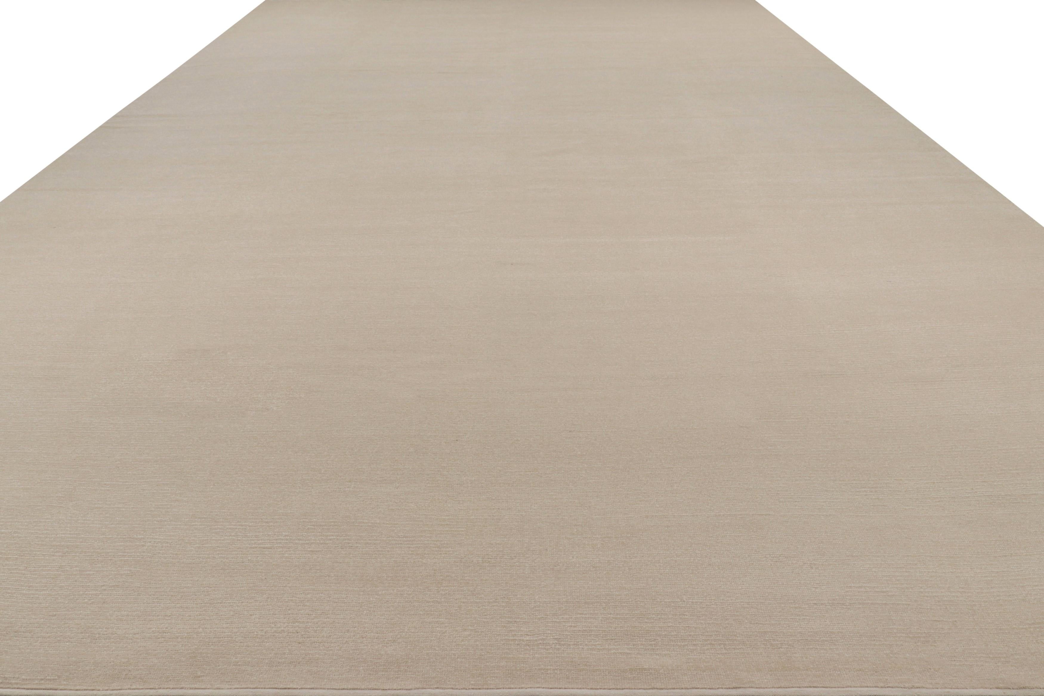 Indian Rug & Kilim’s Oversized Contemporary Textural Solid Rug in Cream and White Tones For Sale